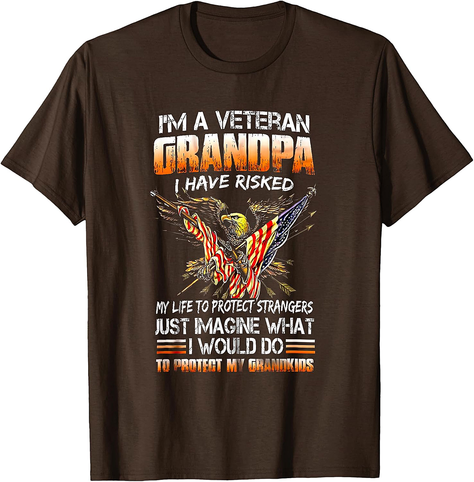 Veteran Grandpa Patriotic Eagle Flag T-Shirt | Gift for Veteran Grandpa