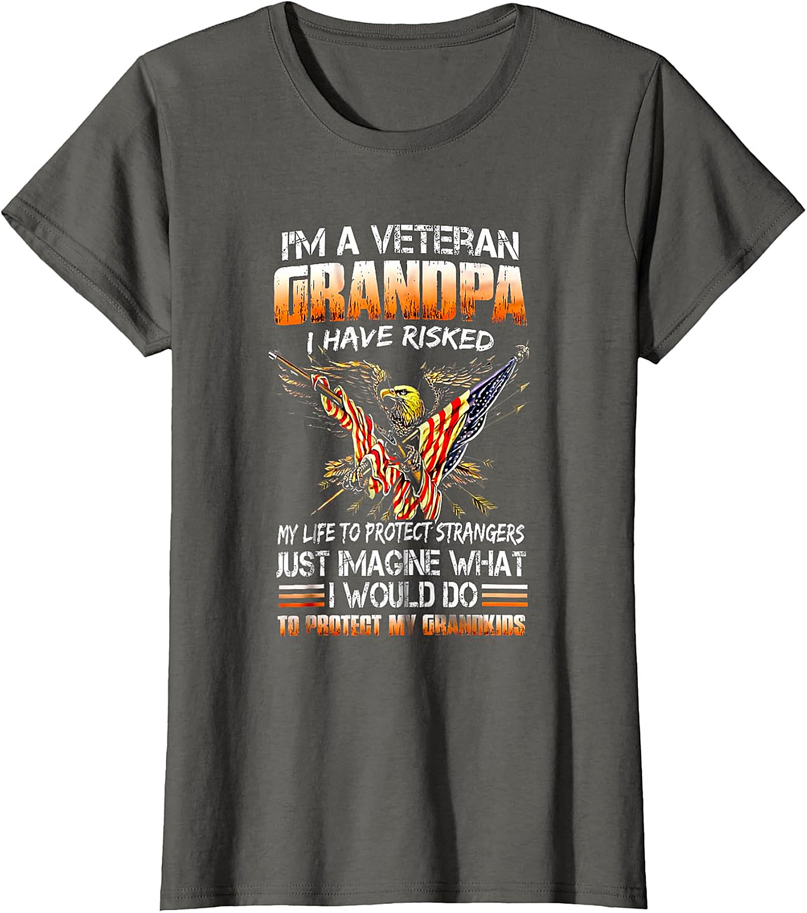 Veteran Grandpa Patriotic Eagle Flag T-Shirt | Gift for Veteran Grandpa