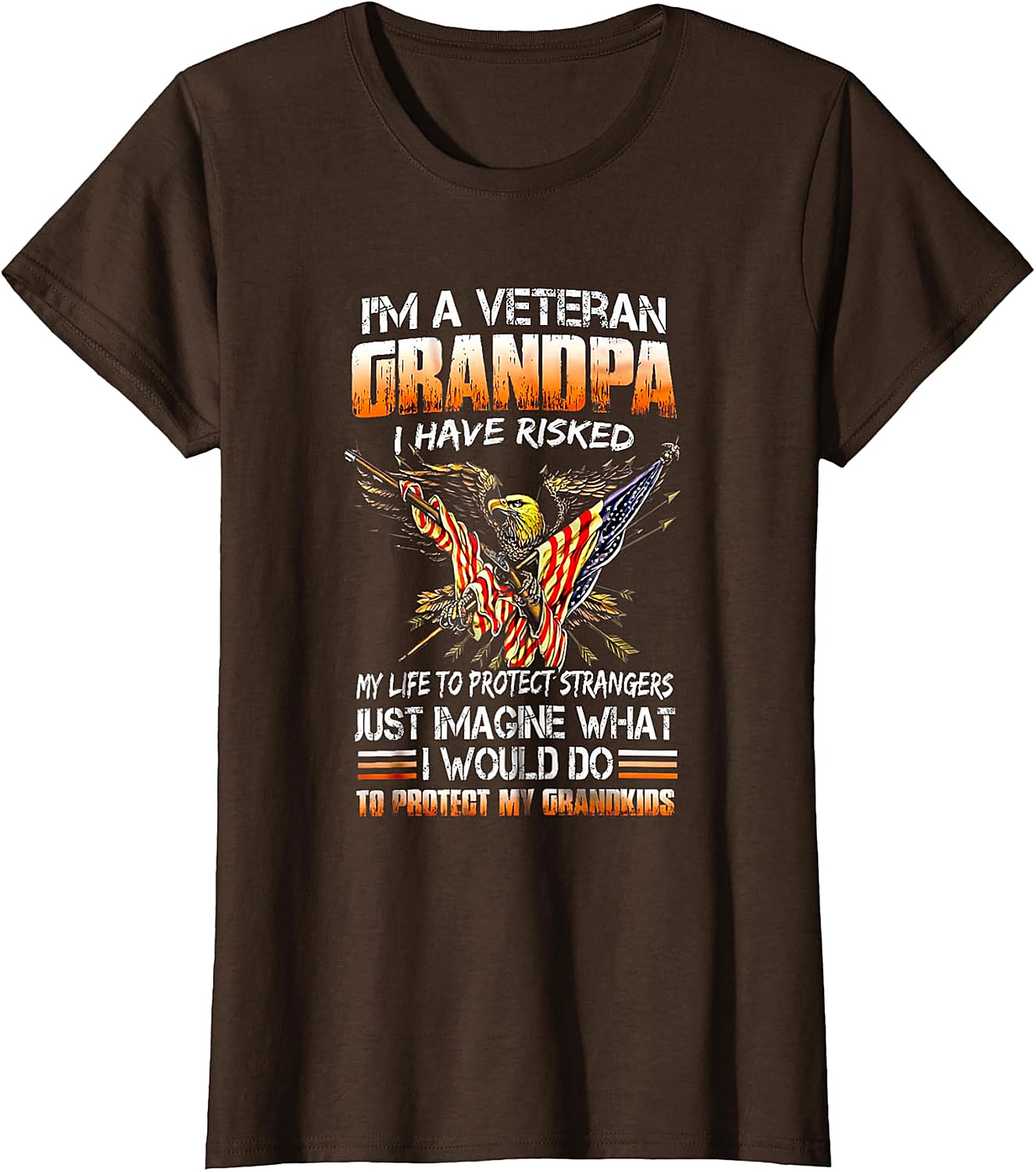 Veteran Grandpa Patriotic Eagle Flag T-Shirt | Gift for Veteran Grandpa