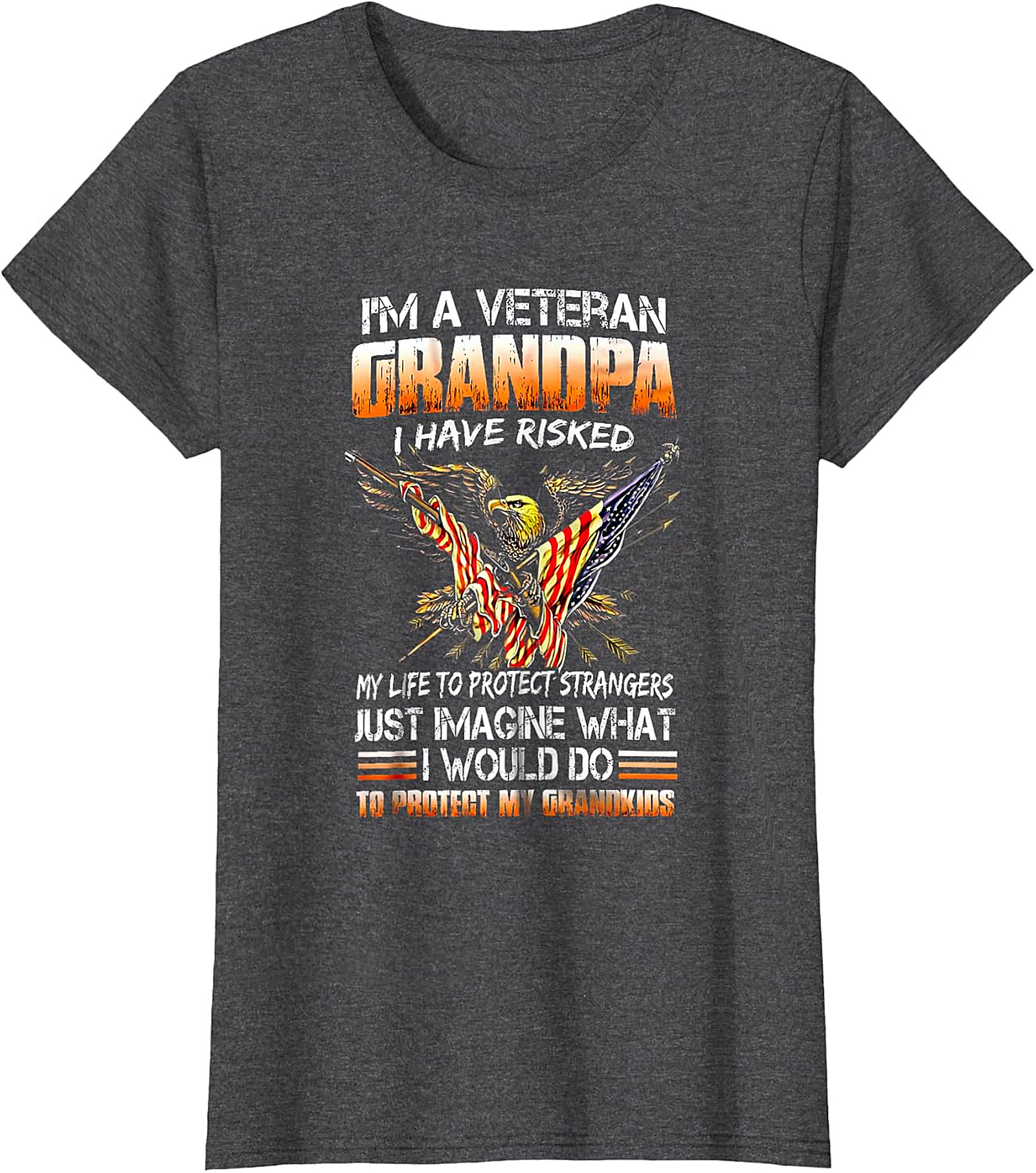 Veteran Grandpa Patriotic Eagle Flag T-Shirt | Gift for Veteran Grandpa