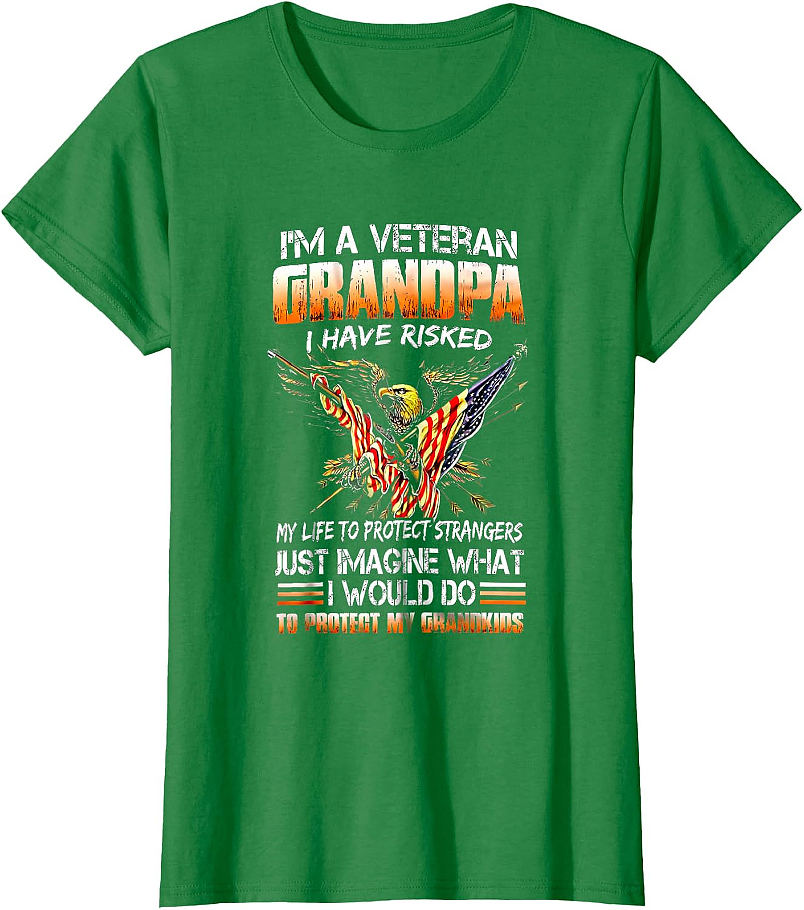 Veteran Grandpa Patriotic Eagle Flag T-Shirt | Gift for Veteran Grandpa