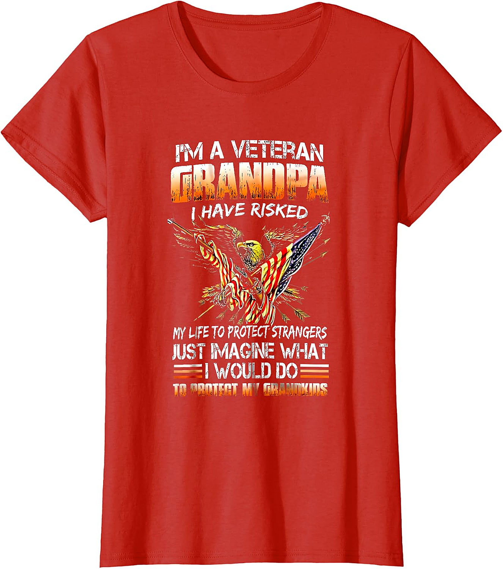Veteran Grandpa Patriotic Eagle Flag T-Shirt | Gift for Veteran Grandpa