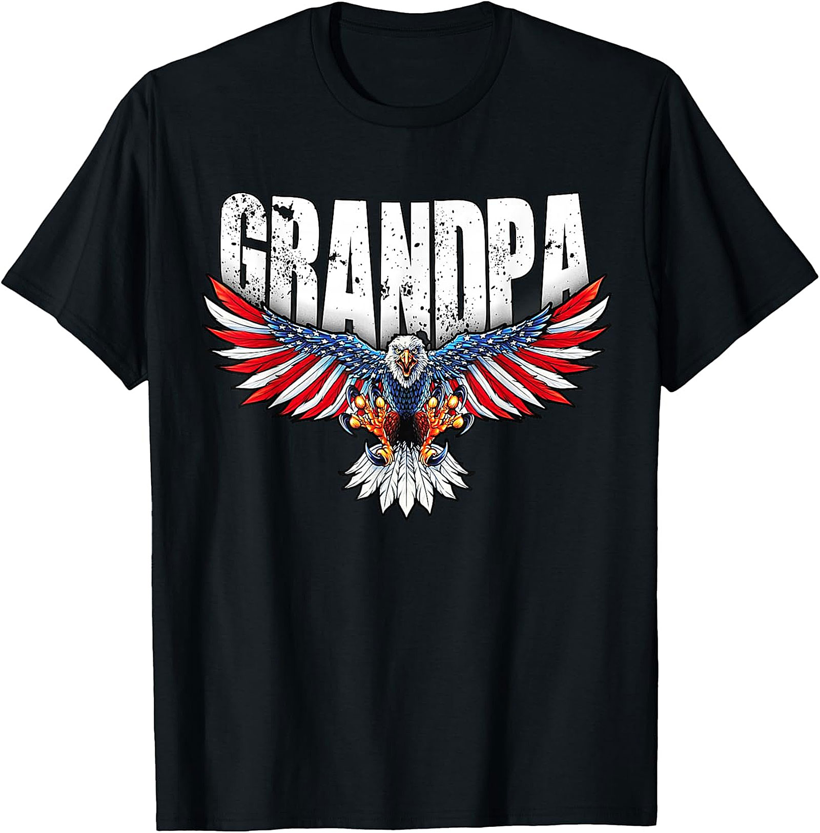 Grandpa American Flag Eagle Patriotic T-Shirt | Gift for Grandpa