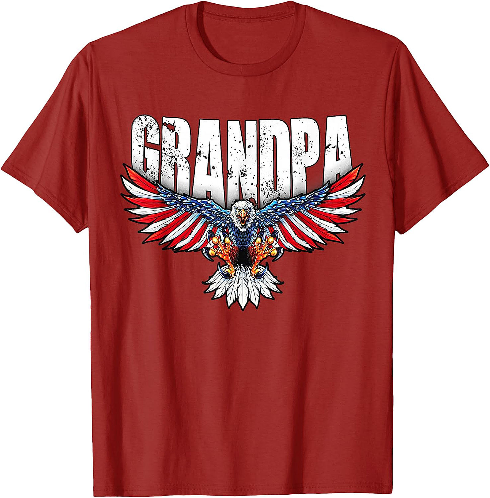 Grandpa American Flag Eagle Patriotic T-Shirt | Gift for Grandpa