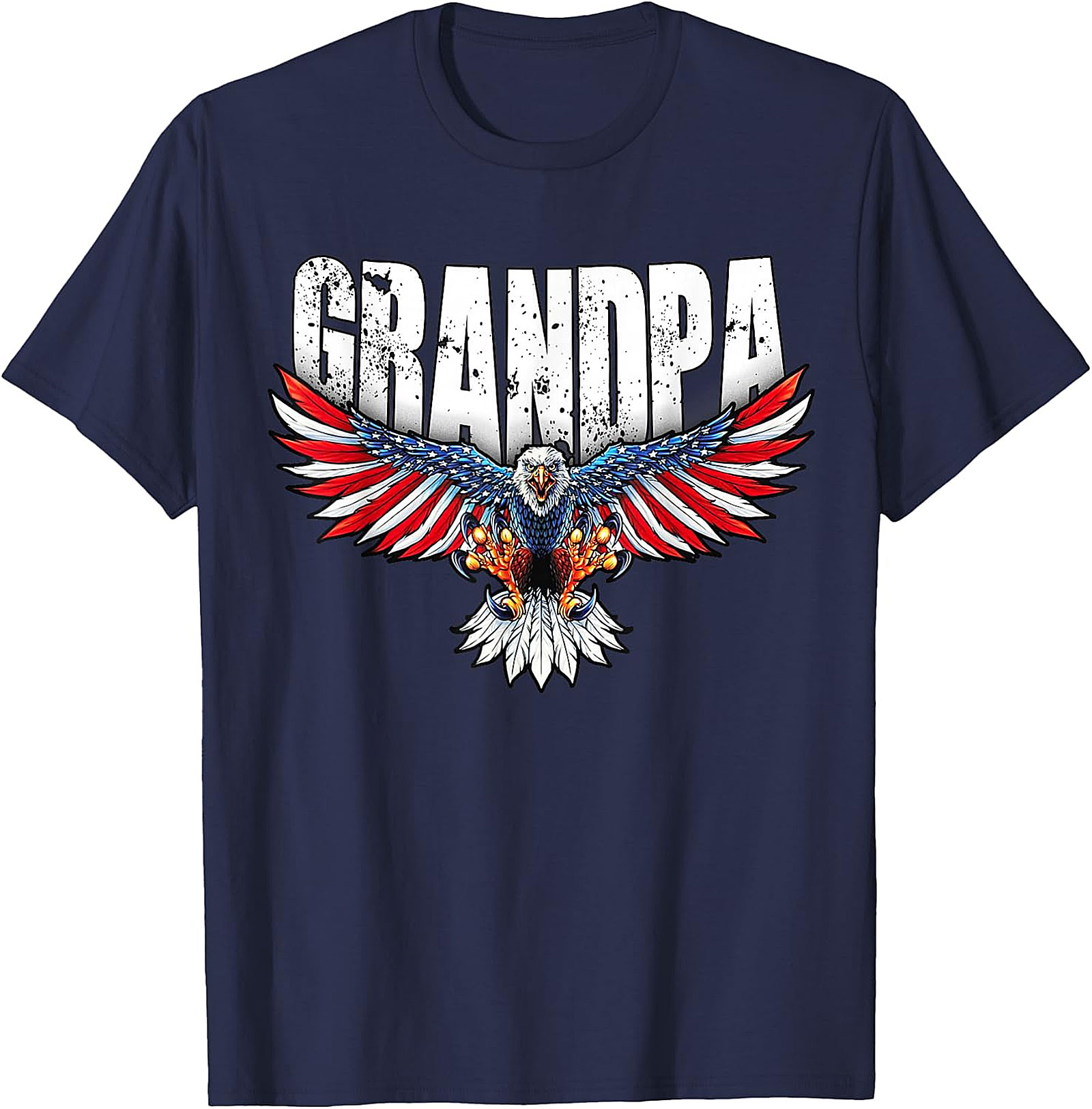 Grandpa American Flag Eagle Patriotic T-Shirt | Gift for Grandpa