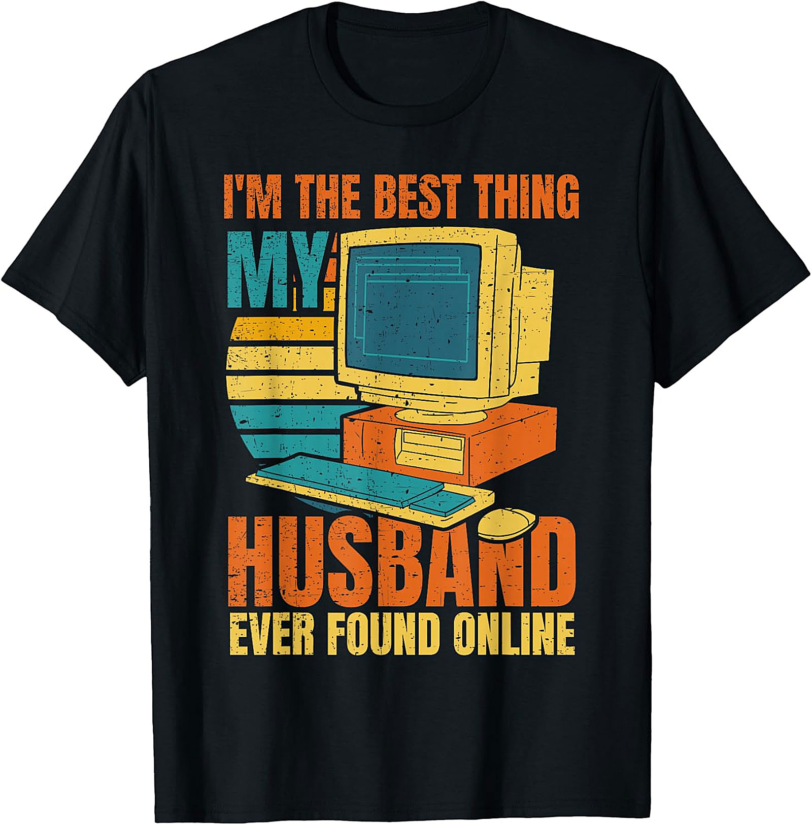 Funny "Found Online" Husband T-Shirt | Retro Computer Graphic Tee