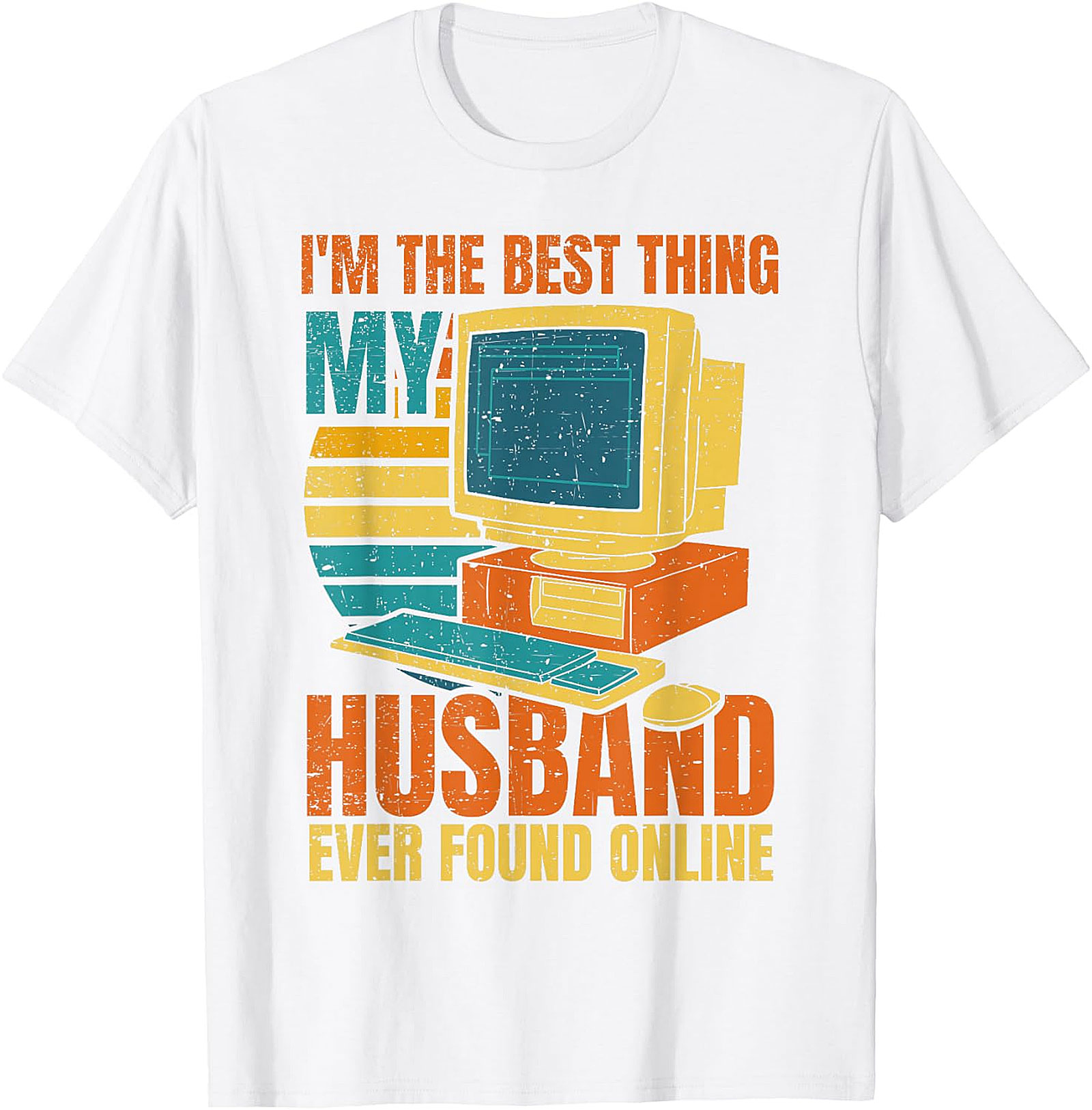 Funny "Found Online" Husband T-Shirt | Retro Computer Graphic Tee