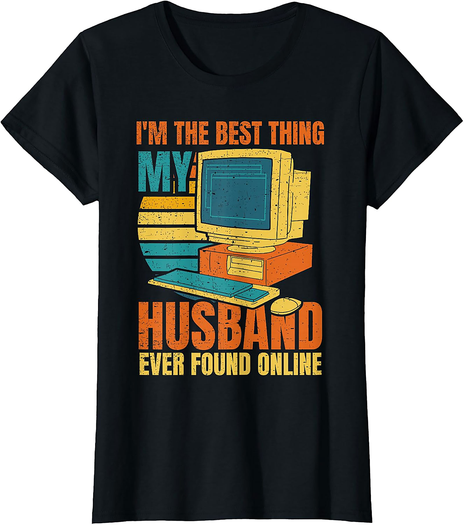 Funny "Found Online" Husband T-Shirt | Retro Computer Graphic Tee