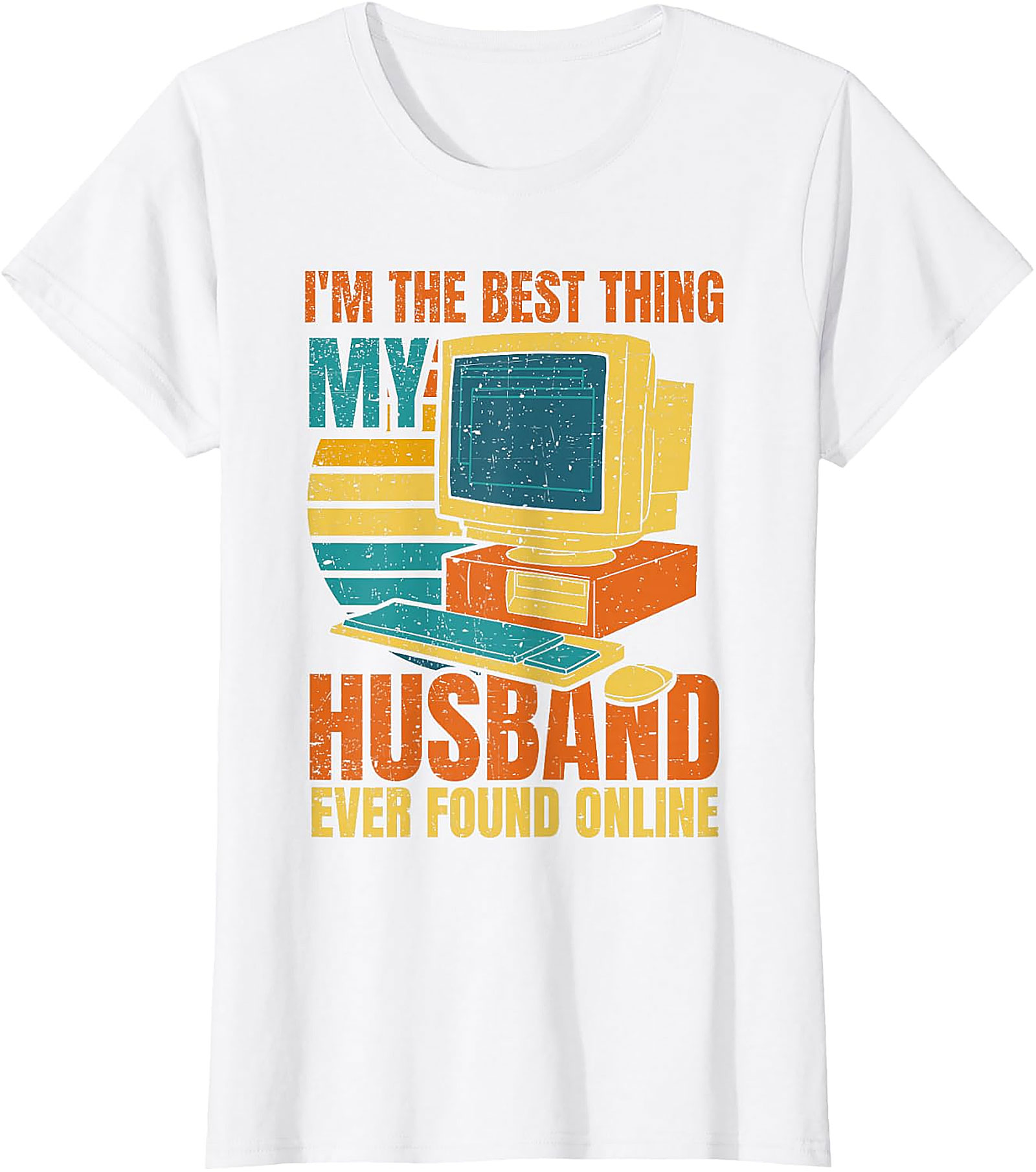 Funny "Found Online" Husband T-Shirt | Retro Computer Graphic Tee