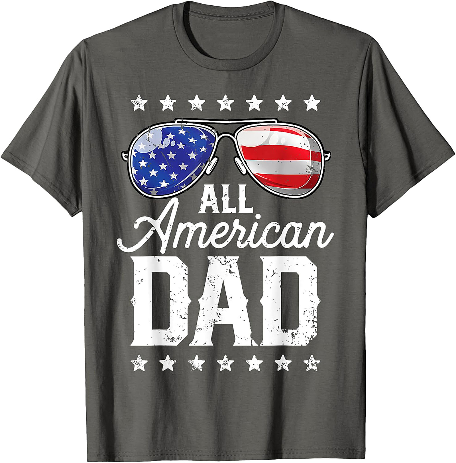 All American Dad T-Shirt - Patriotic Flag Sunglasses Tee