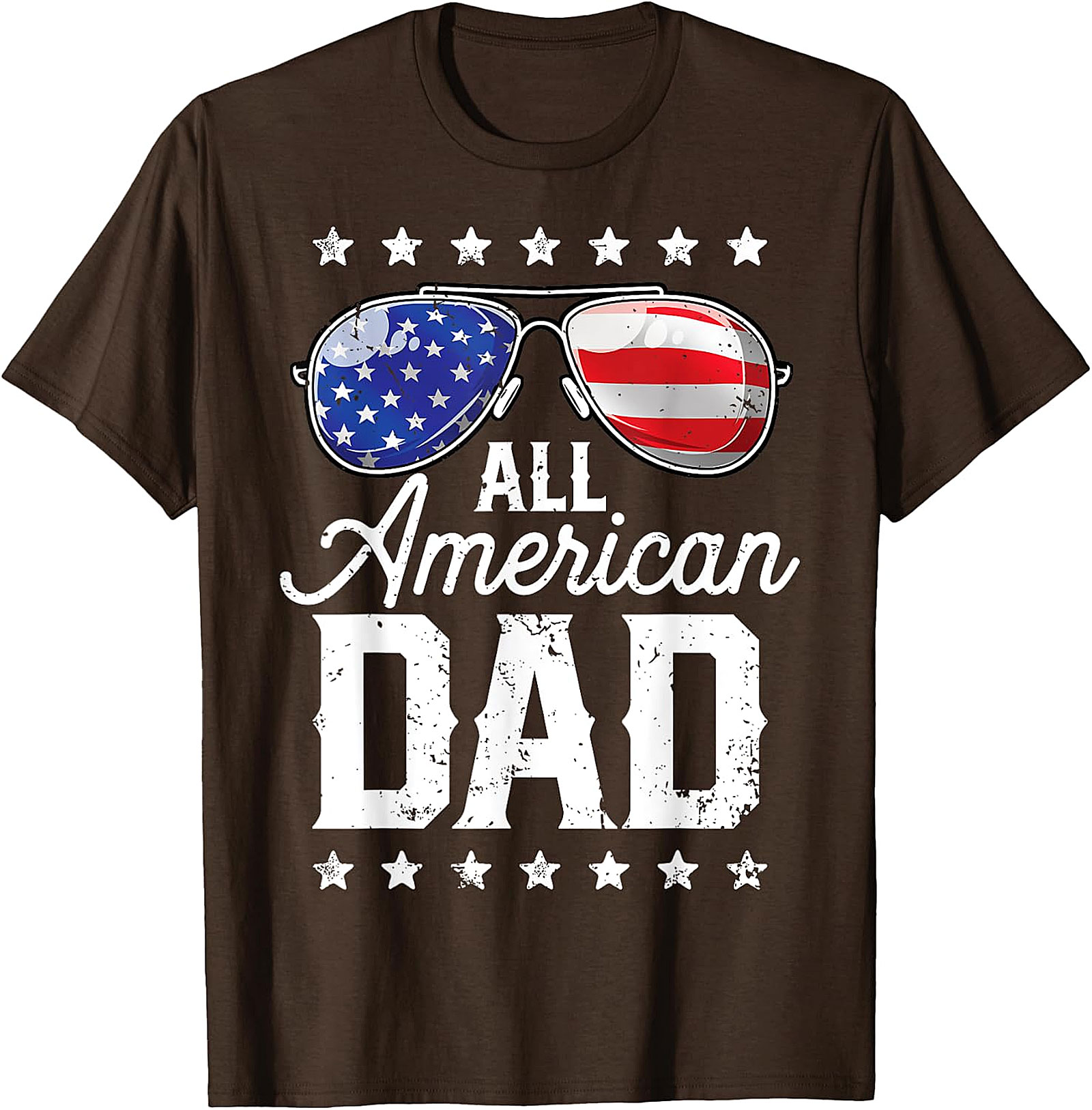 All American Dad T-Shirt - Patriotic Flag Sunglasses Tee