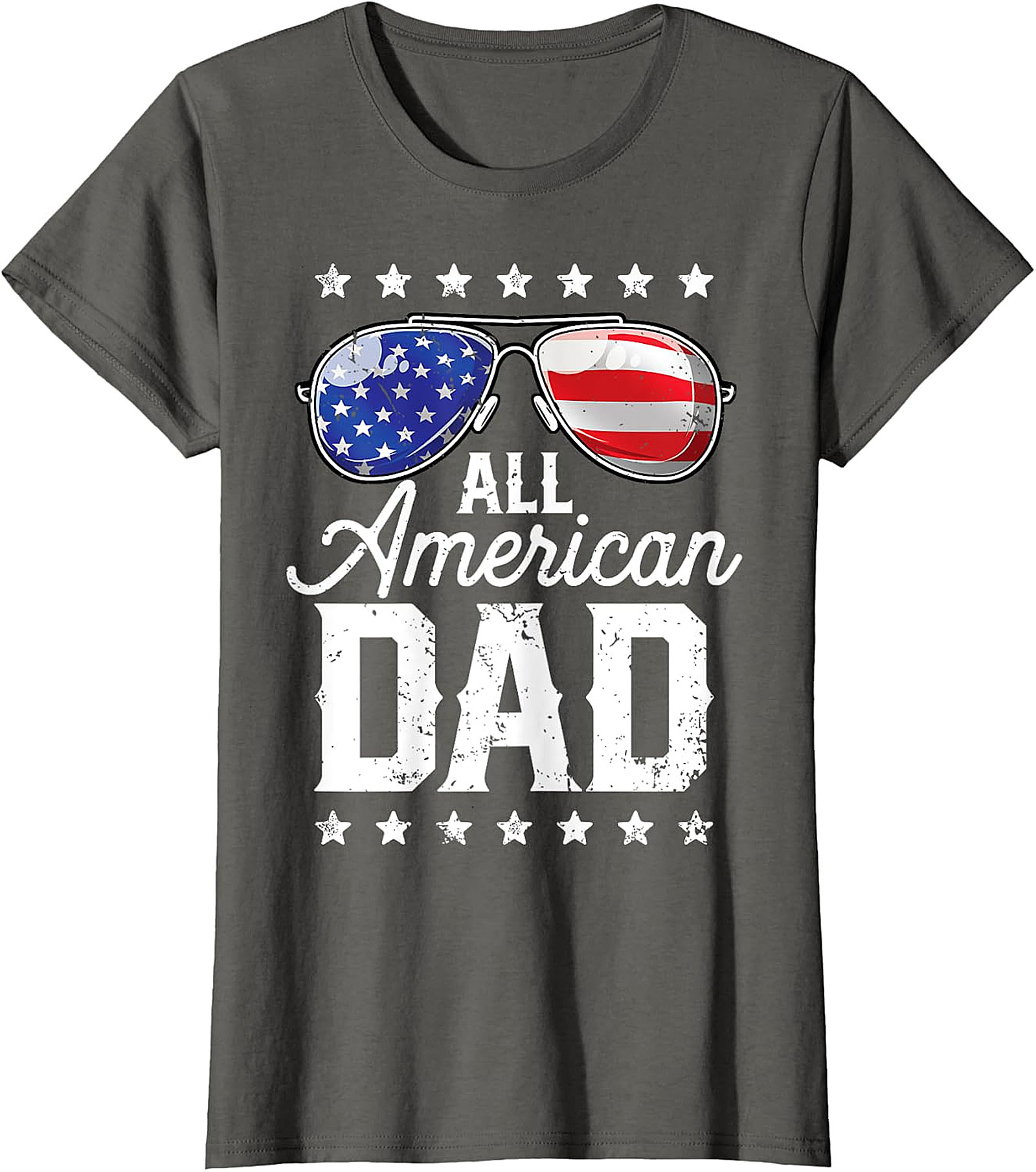 All American Dad T-Shirt - Patriotic Flag Sunglasses Tee
