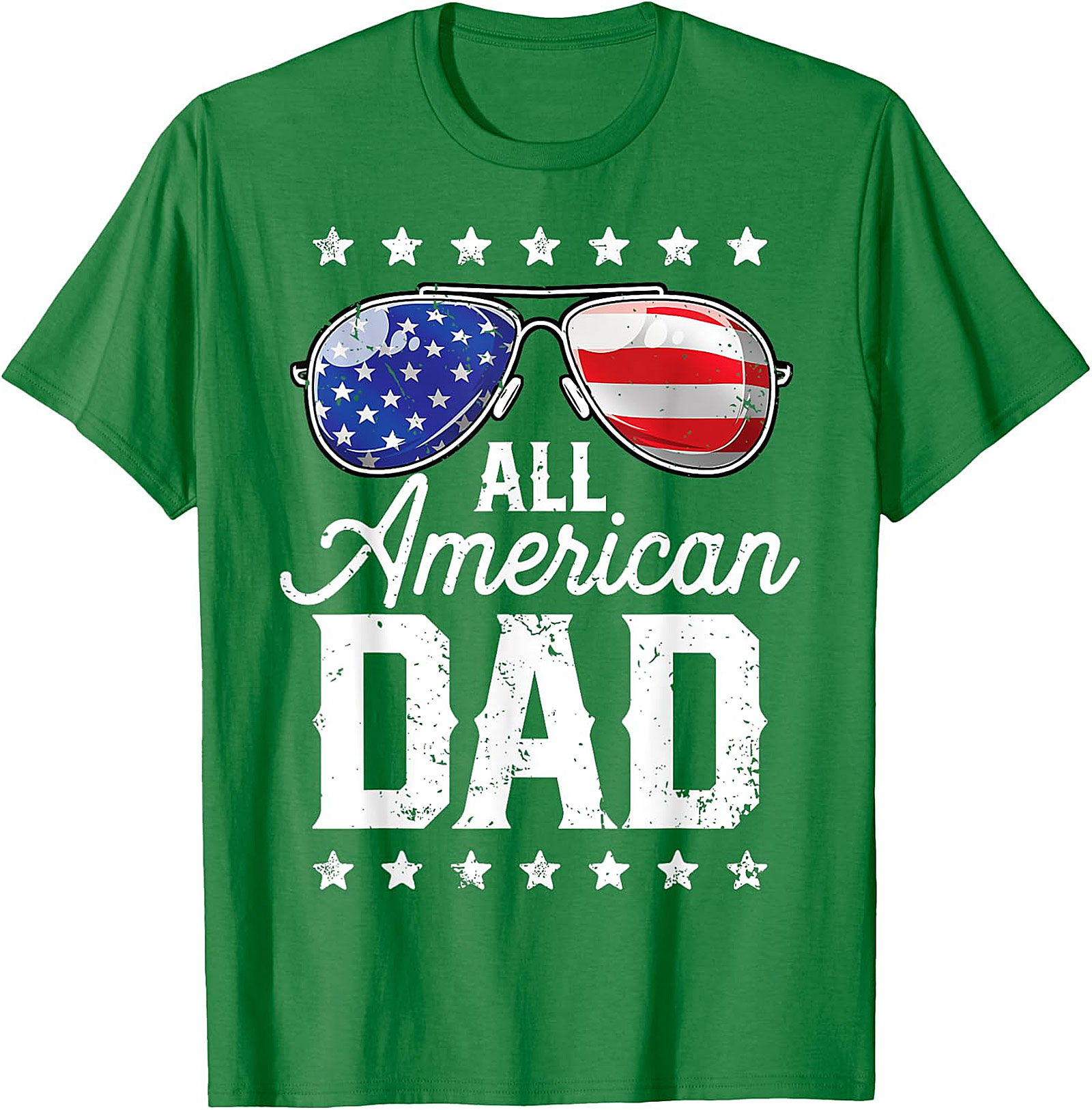 All American Dad T-Shirt - Patriotic Flag Sunglasses Tee