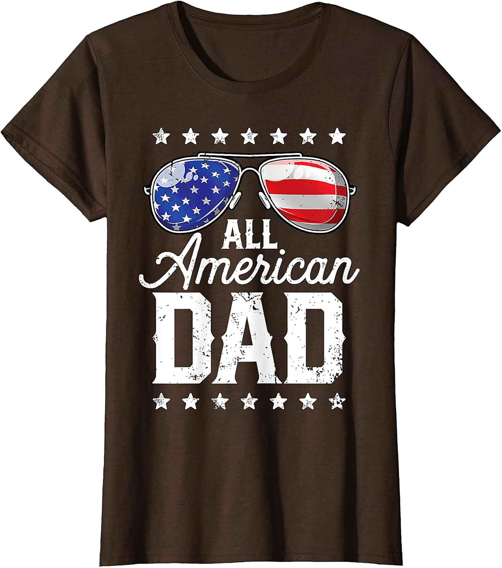 All American Dad T-Shirt - Patriotic Flag Sunglasses Tee