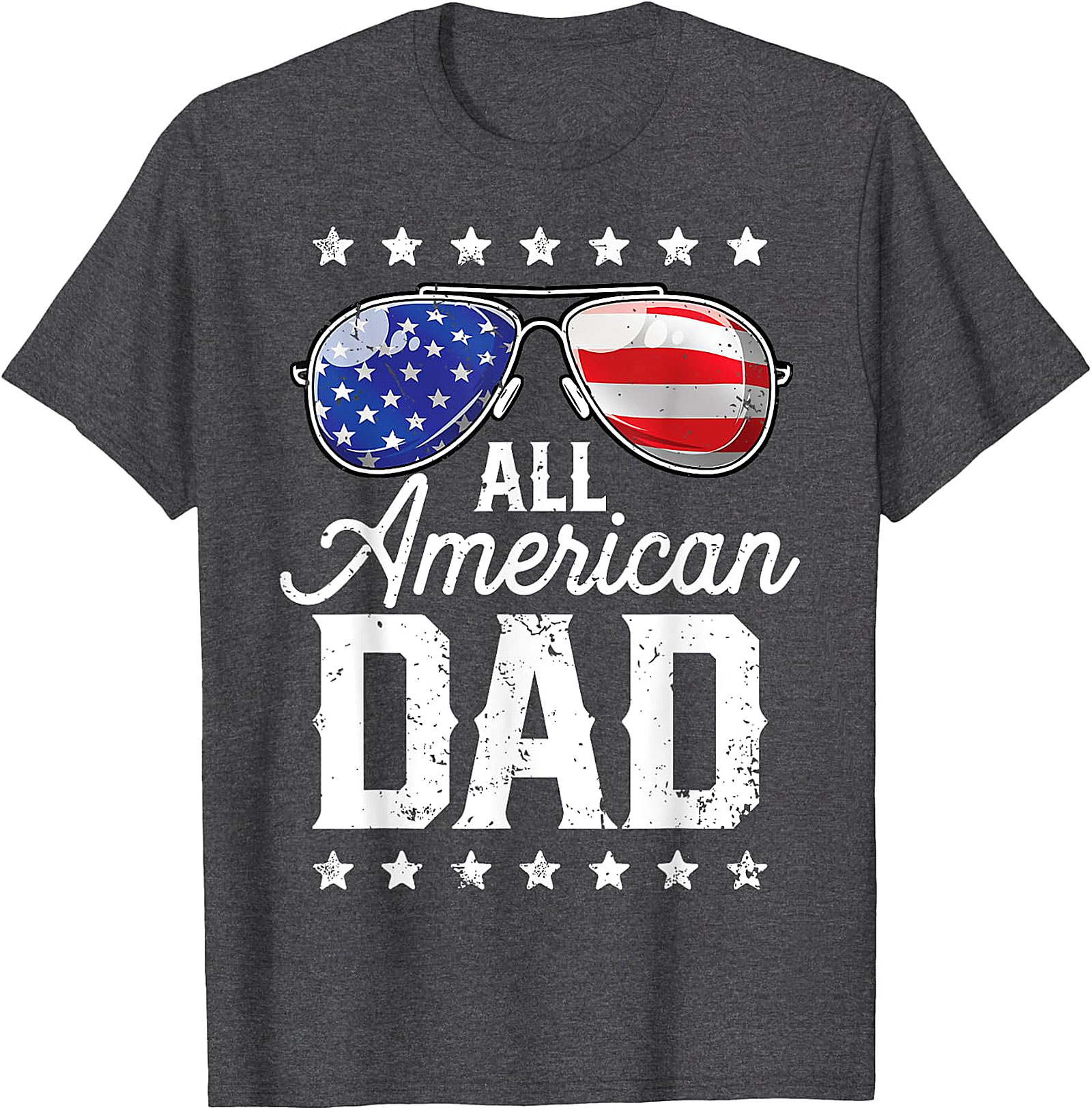 All American Dad T-Shirt - Patriotic Flag Sunglasses Tee