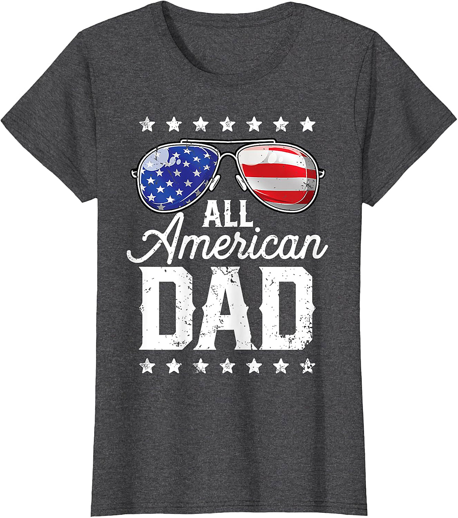 All American Dad T-Shirt - Patriotic Flag Sunglasses Tee