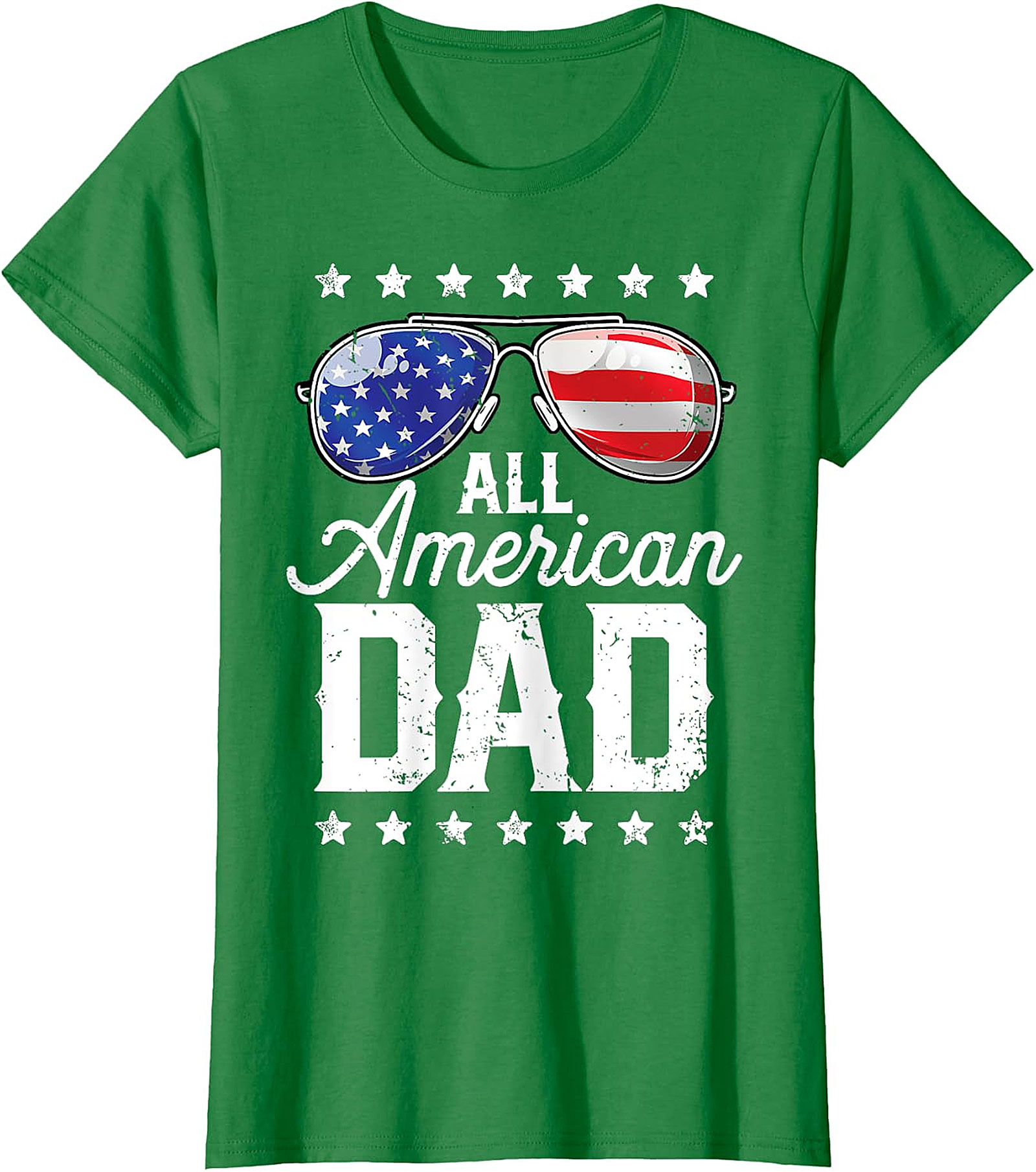 All American Dad T-Shirt - Patriotic Flag Sunglasses Tee