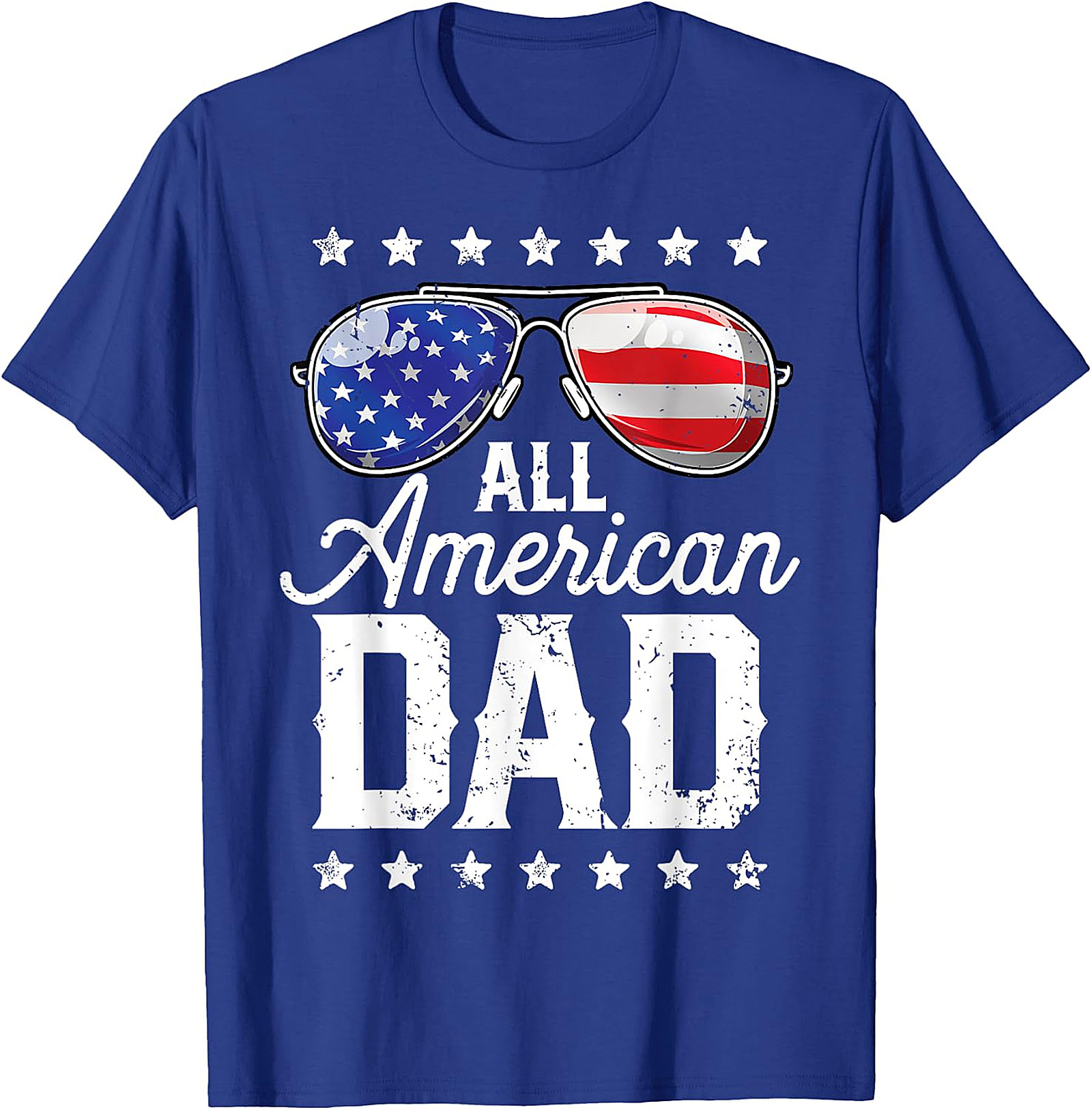 All American Dad T-Shirt - Patriotic Flag Sunglasses Tee