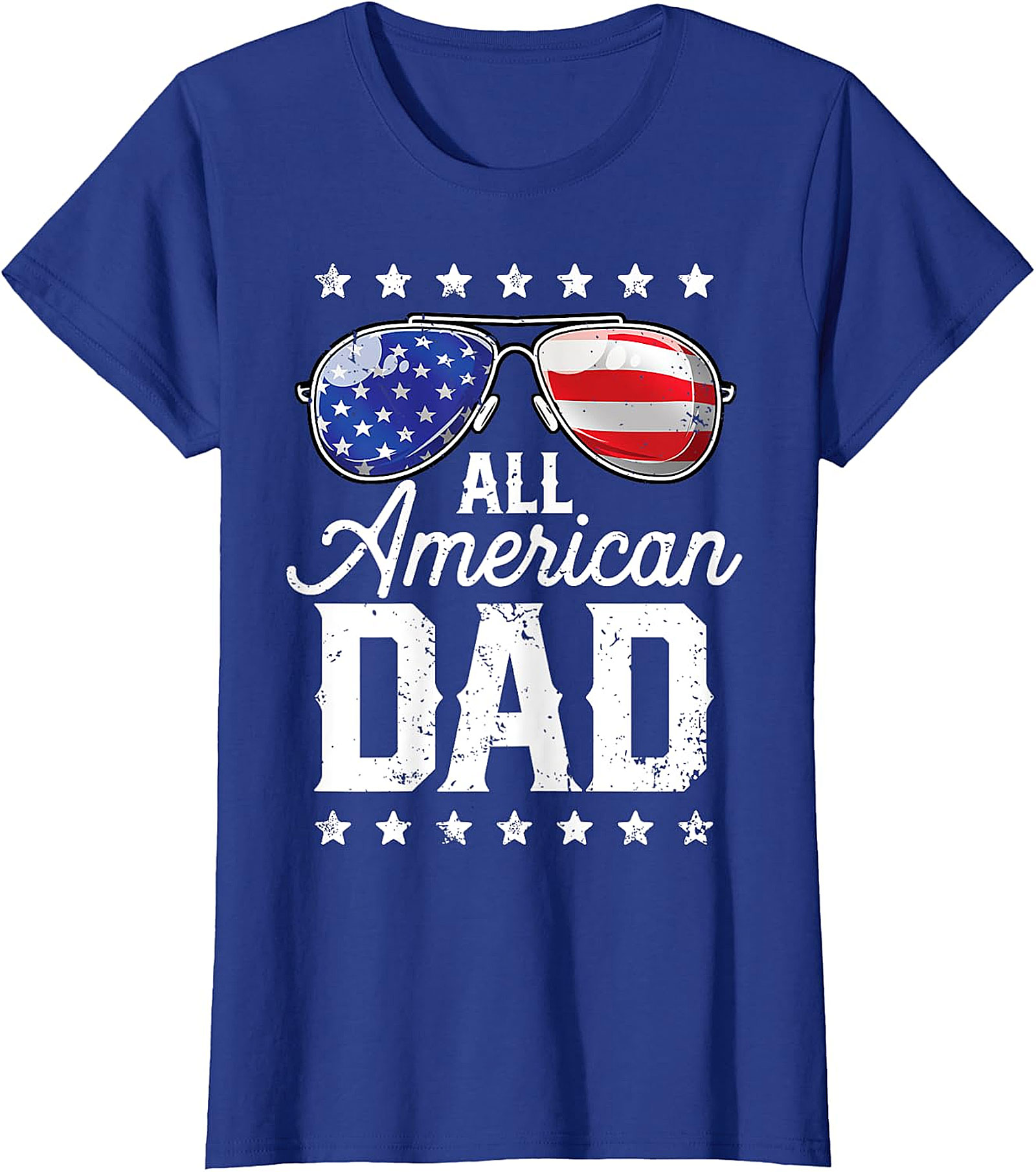 All American Dad T-Shirt - Patriotic Flag Sunglasses Tee