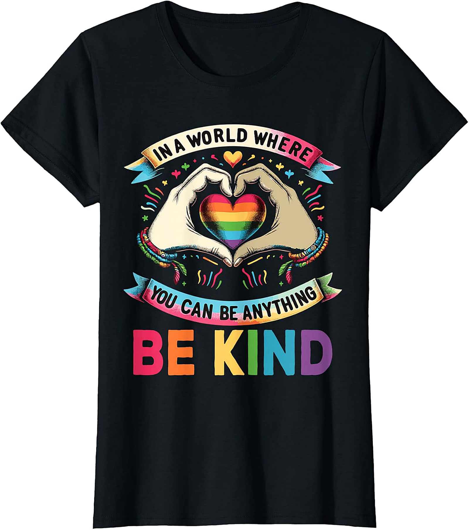 Be Kind Rainbow Heart T-Shirt | Kindness & Pride Graphic Tee
