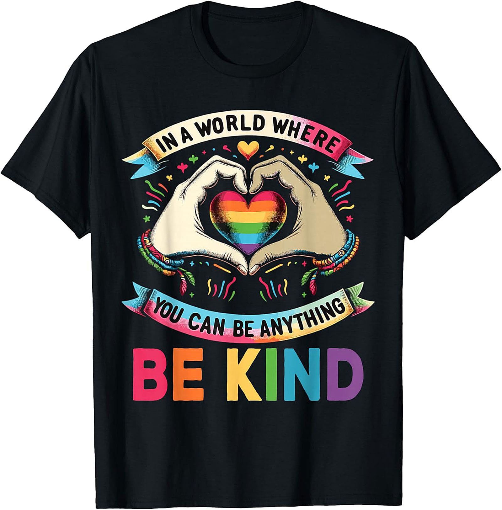 Be Kind Rainbow Heart T-Shirt | Kindness & Pride Graphic Tee
