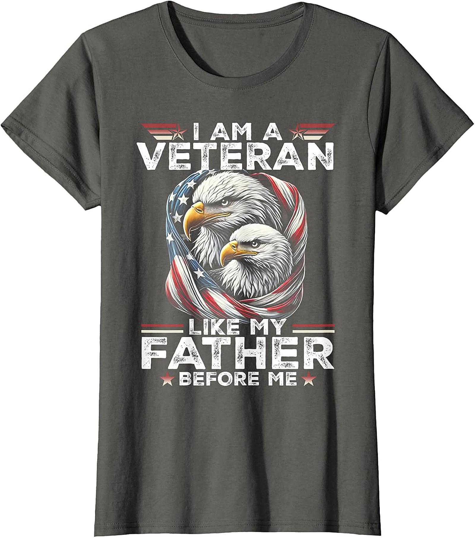 Veteran Like My Father Before Me T-Shirt | Patriotic Eagle Graphic Tee