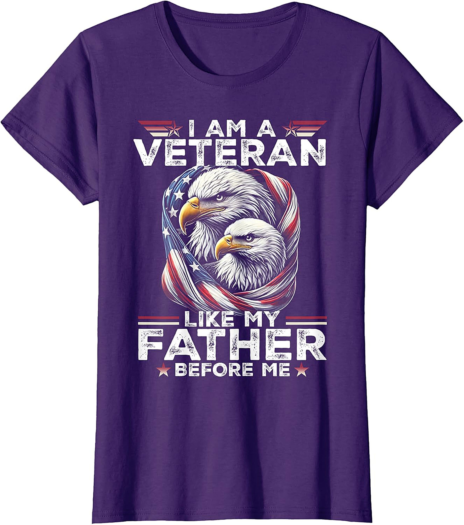Veteran Like My Father Before Me T-Shirt | Patriotic Eagle Graphic Tee