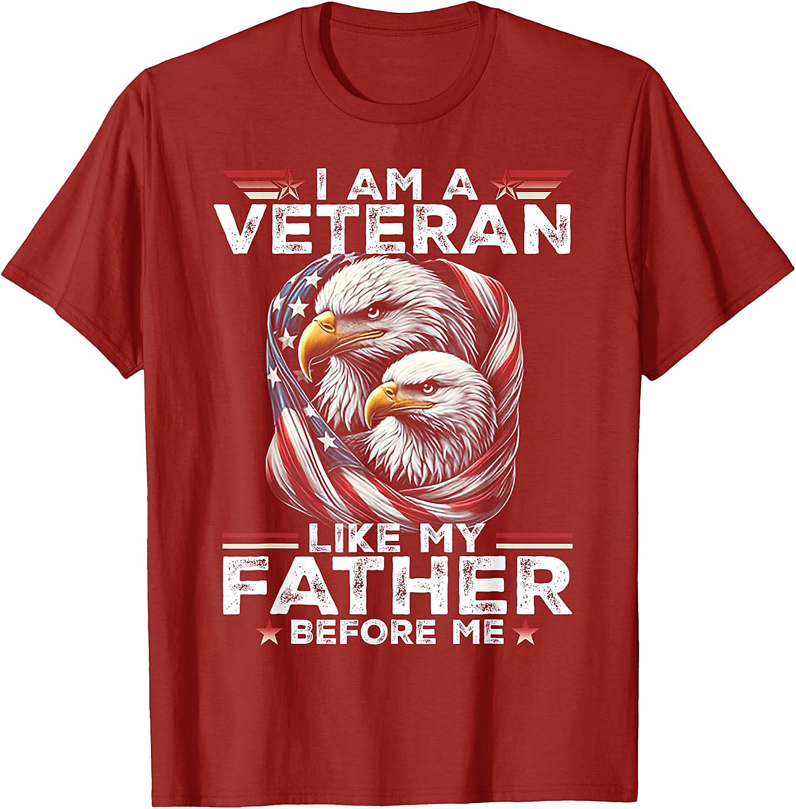 Veteran Like My Father Before Me T-Shirt | Patriotic Eagle Graphic Tee