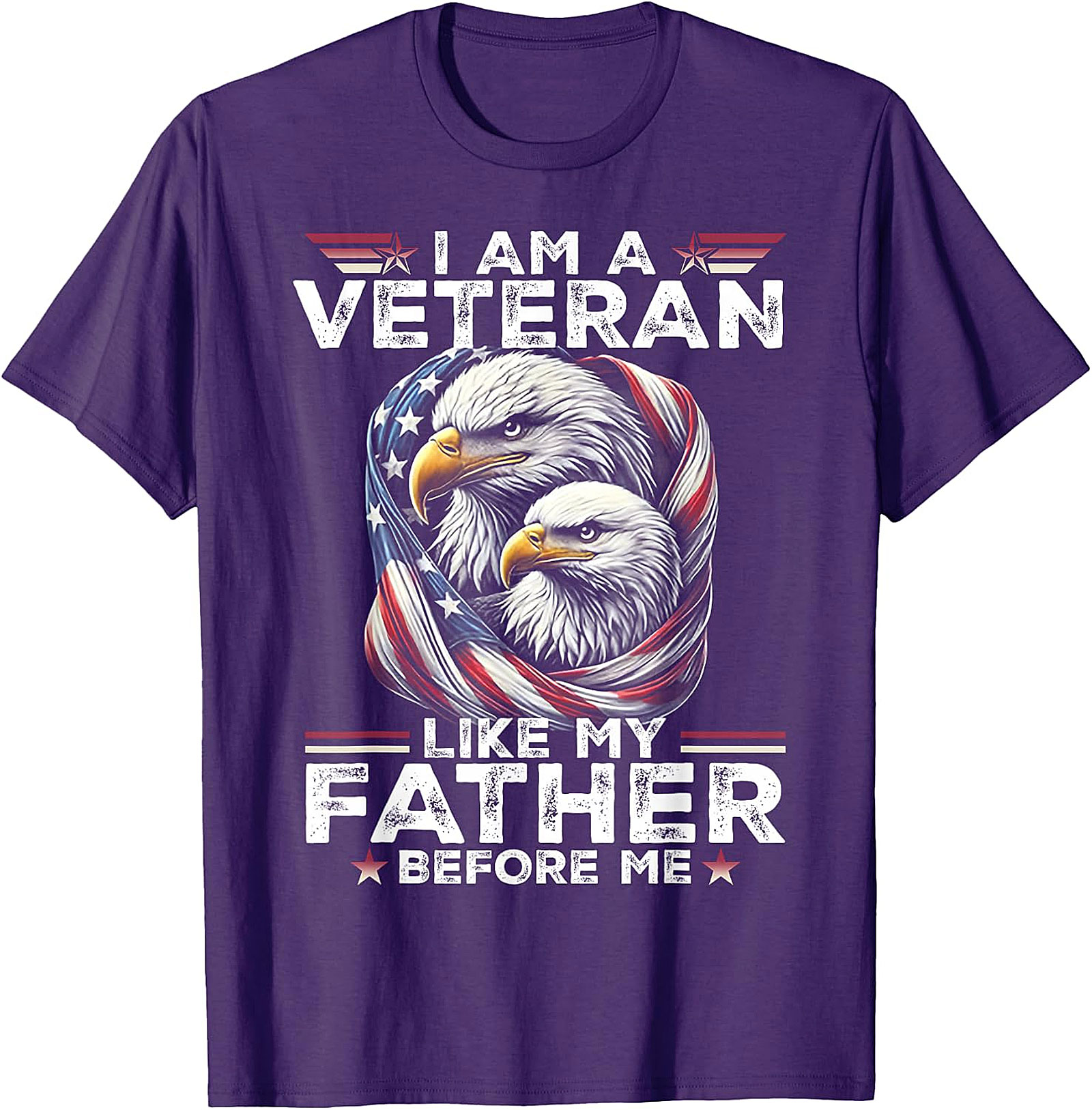 Veteran Like My Father Before Me T-Shirt | Patriotic Eagle Graphic Tee