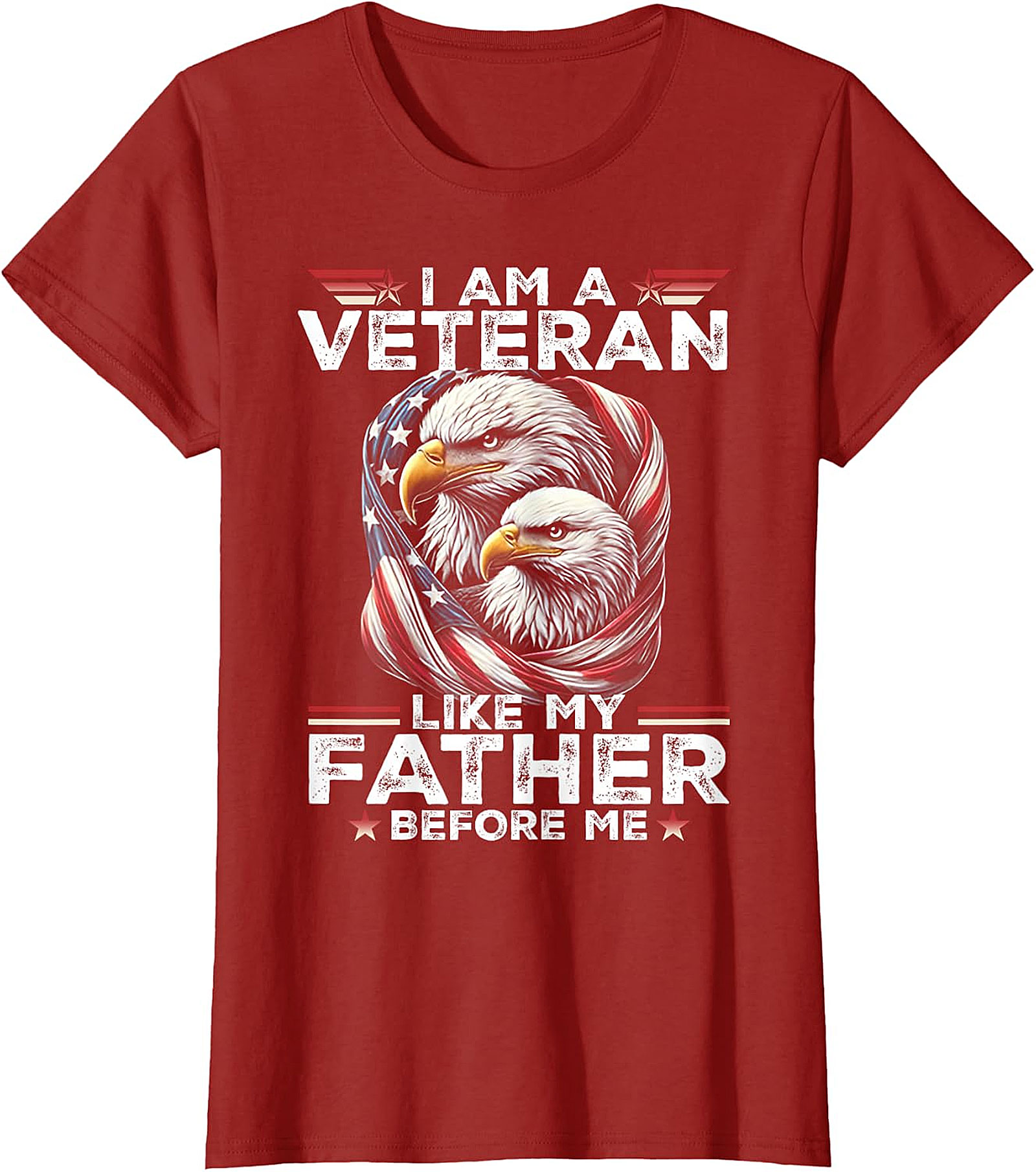 Veteran Like My Father Before Me T-Shirt | Patriotic Eagle Graphic Tee