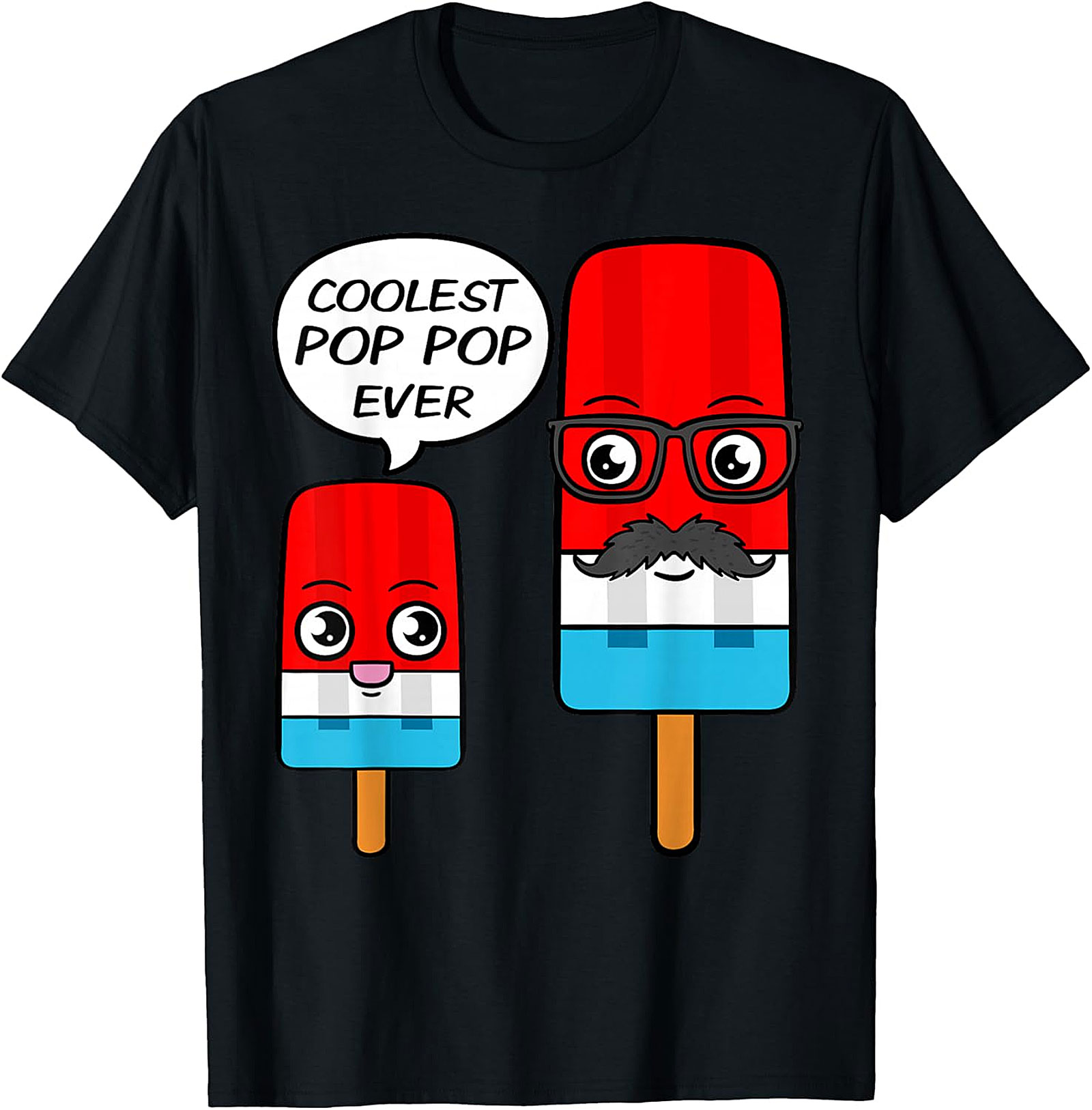 Coolest Pop Pop Ever Popsicle T-Shirt | Funny Grandpa Gift
