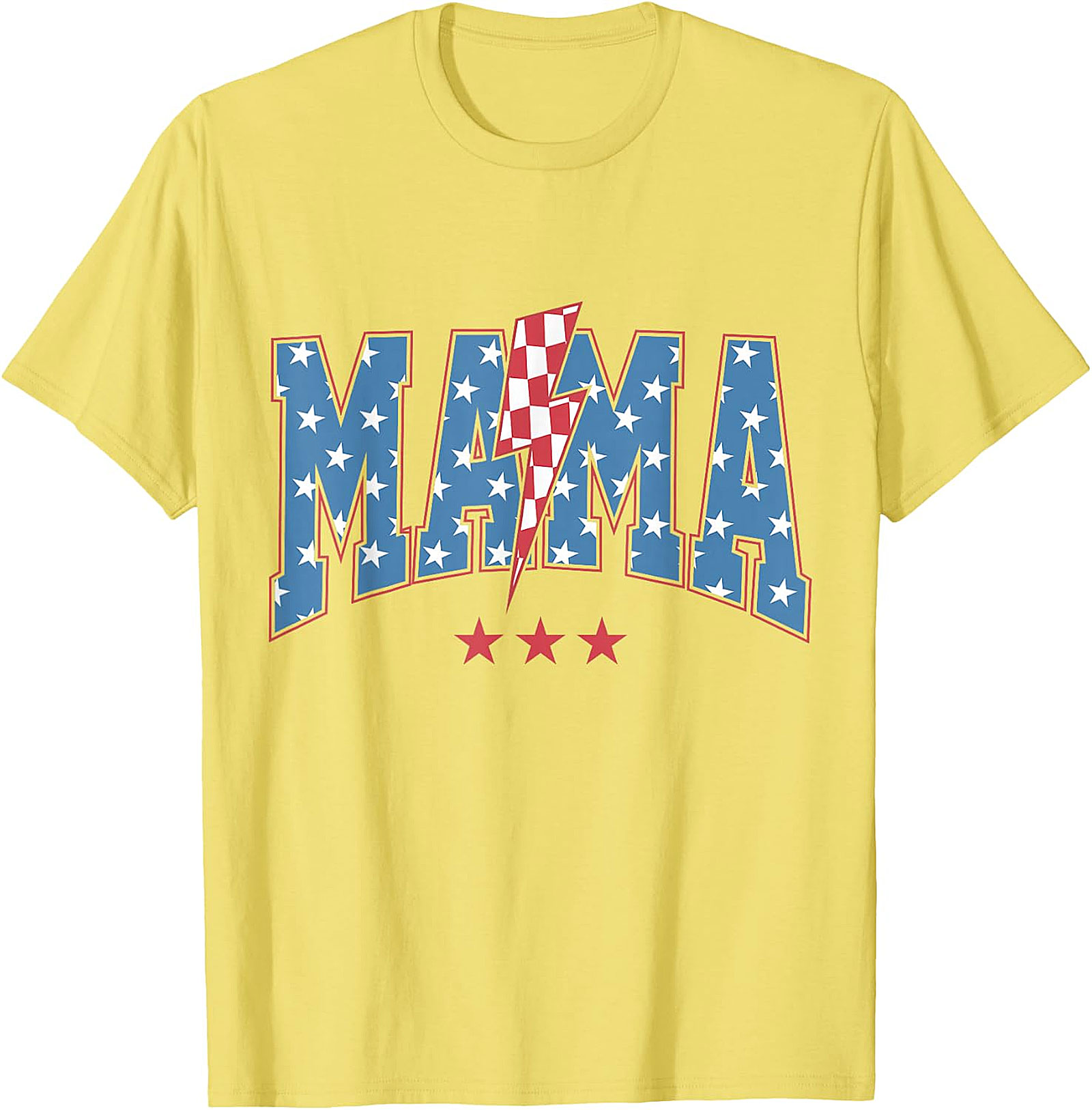 Patriotic Mama Lightning Bolt T-Shirt | Red Graphic Tee for Moms