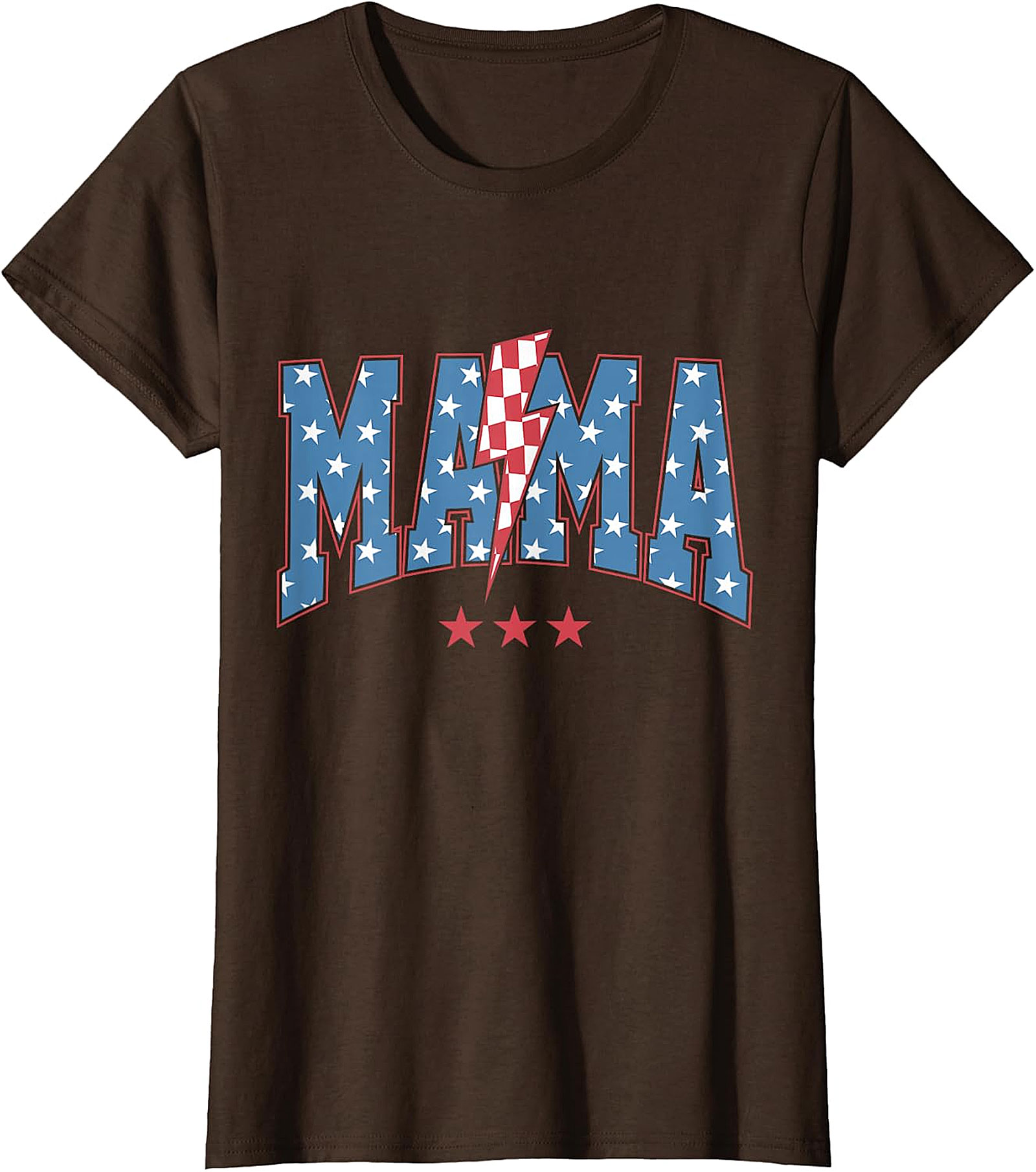 Patriotic Mama Lightning Bolt T-Shirt | Red Graphic Tee for Moms