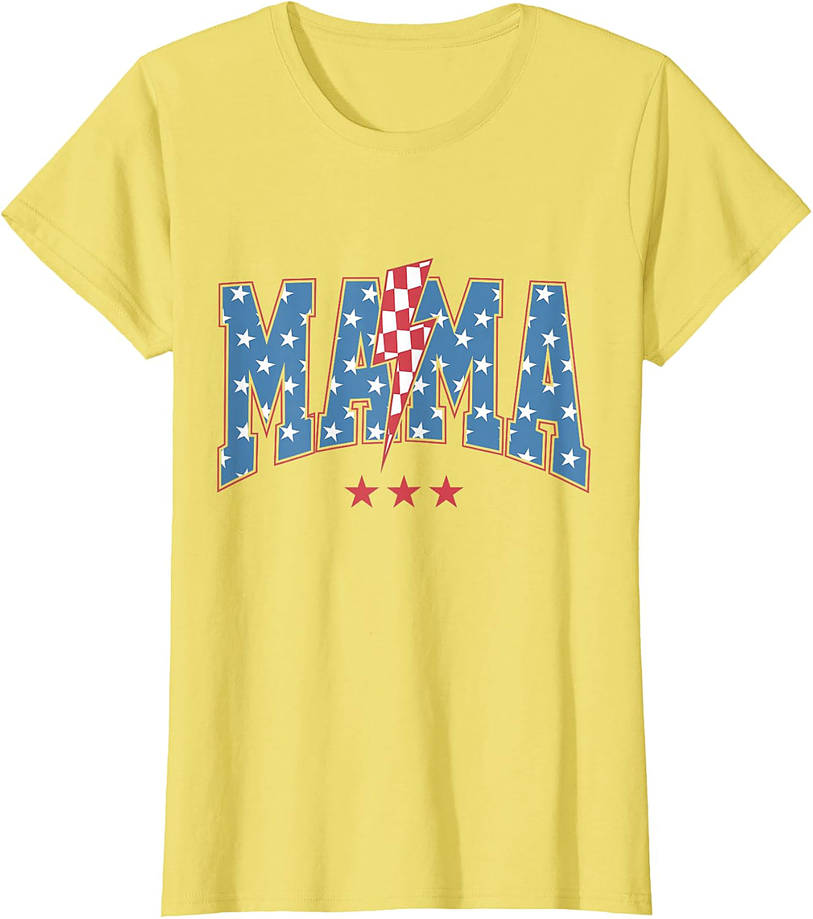 Patriotic Mama Lightning Bolt T-Shirt | Red Graphic Tee for Moms