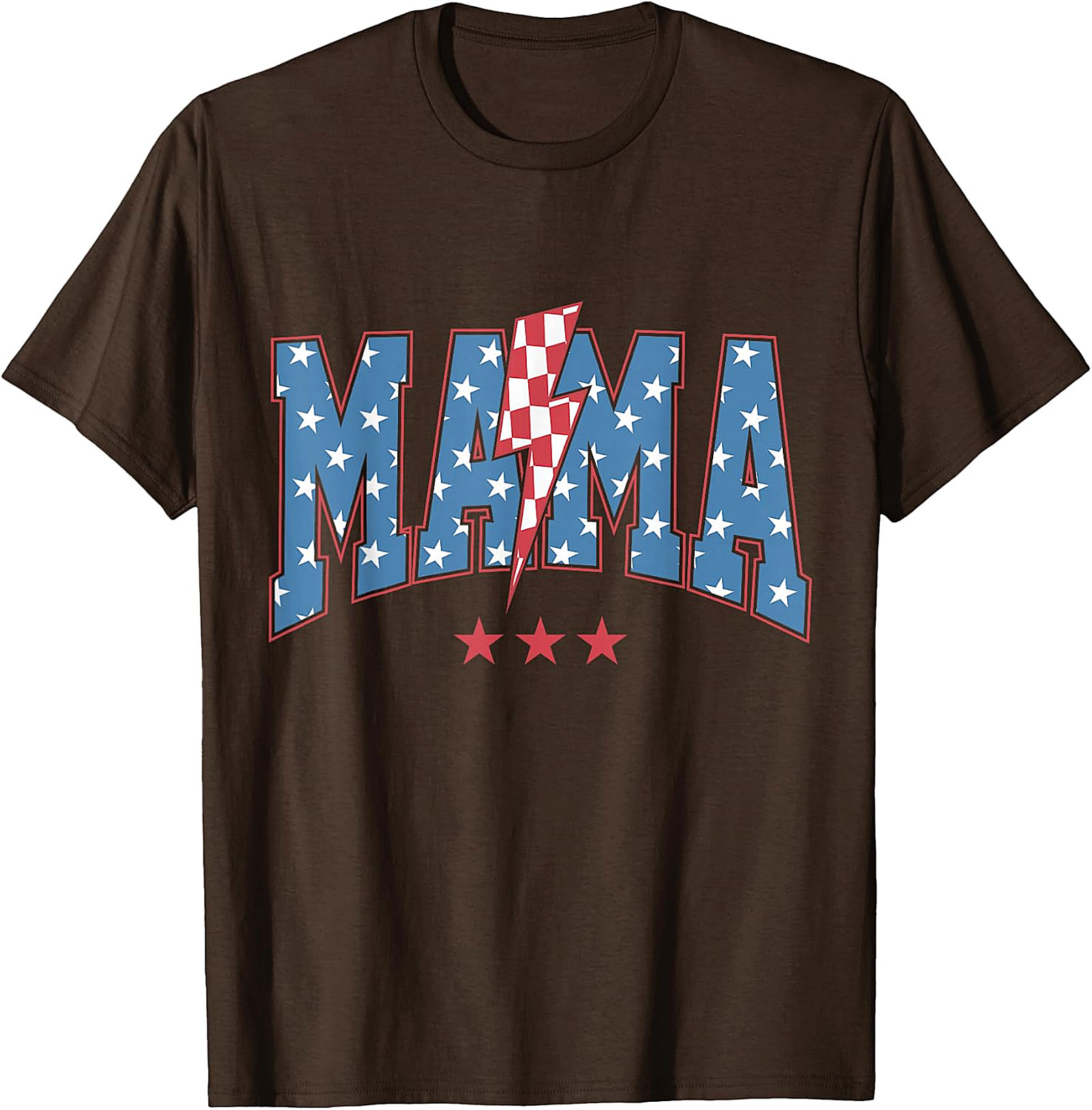Patriotic Mama Lightning Bolt T-Shirt | Red Graphic Tee for Moms
