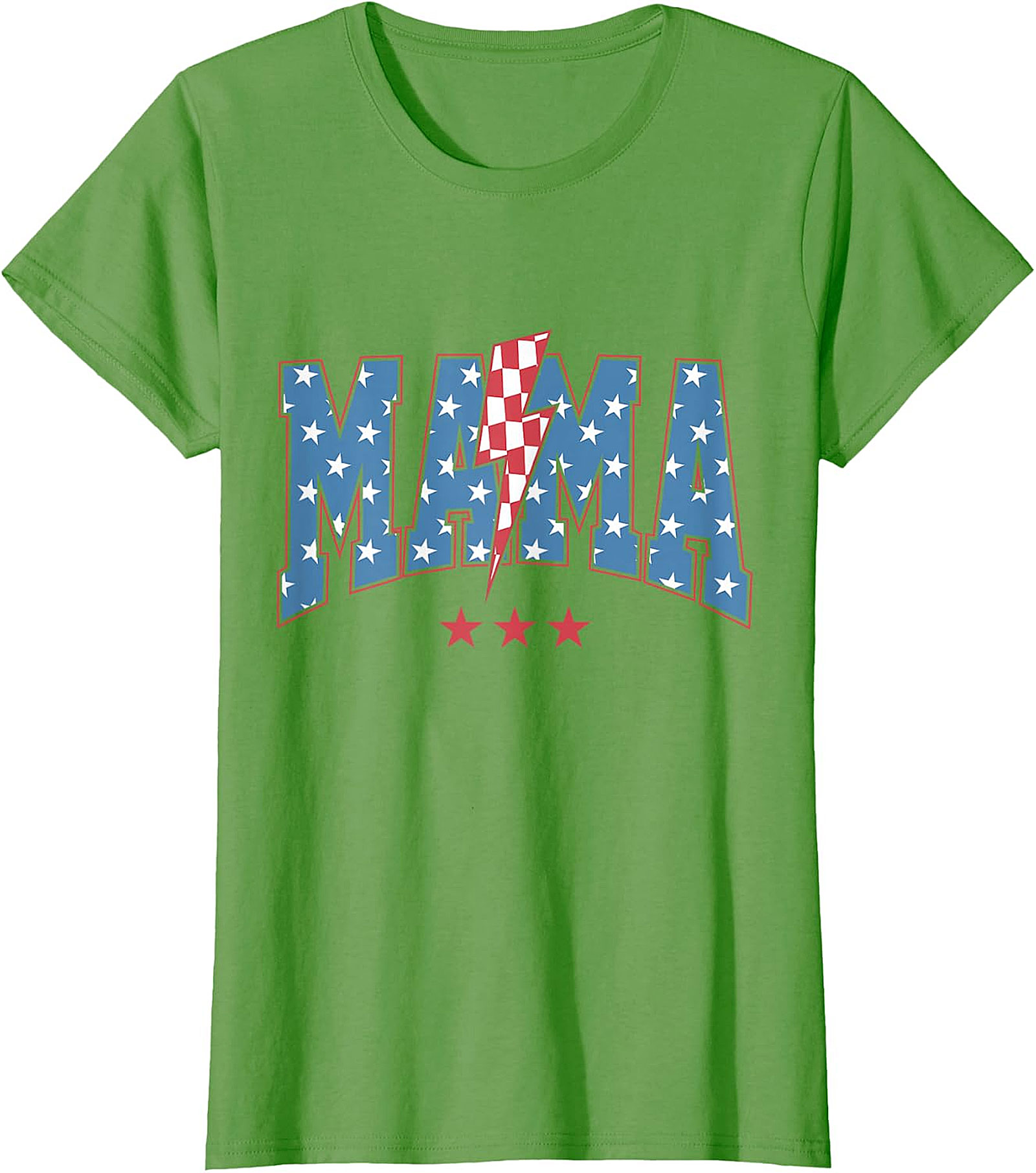 Patriotic Mama Lightning Bolt T-Shirt | Red Graphic Tee for Moms