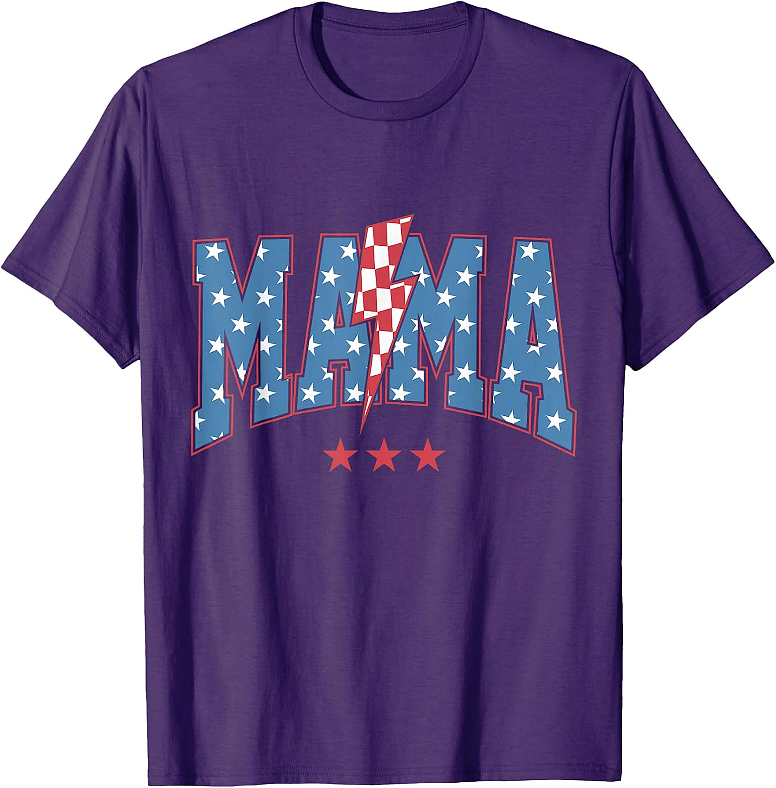Patriotic Mama Lightning Bolt T-Shirt | Red Graphic Tee for Moms