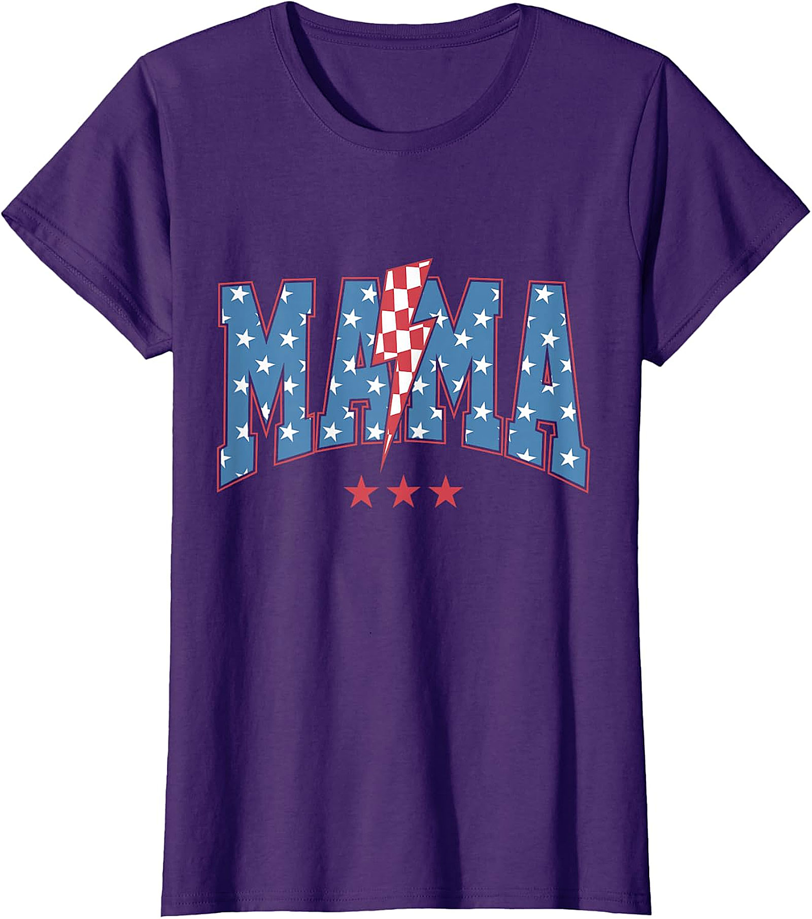 Patriotic Mama Lightning Bolt T-Shirt | Red Graphic Tee for Moms
