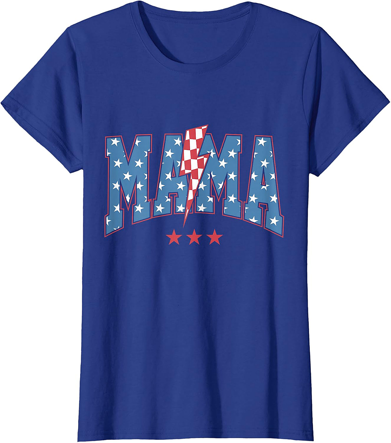 Patriotic Mama Lightning Bolt T-Shirt | Red Graphic Tee for Moms