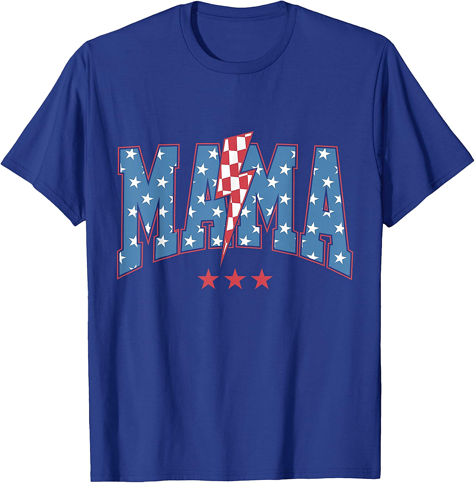 Patriotic Mama Lightning Bolt T-Shirt | Red Graphic Tee for Moms