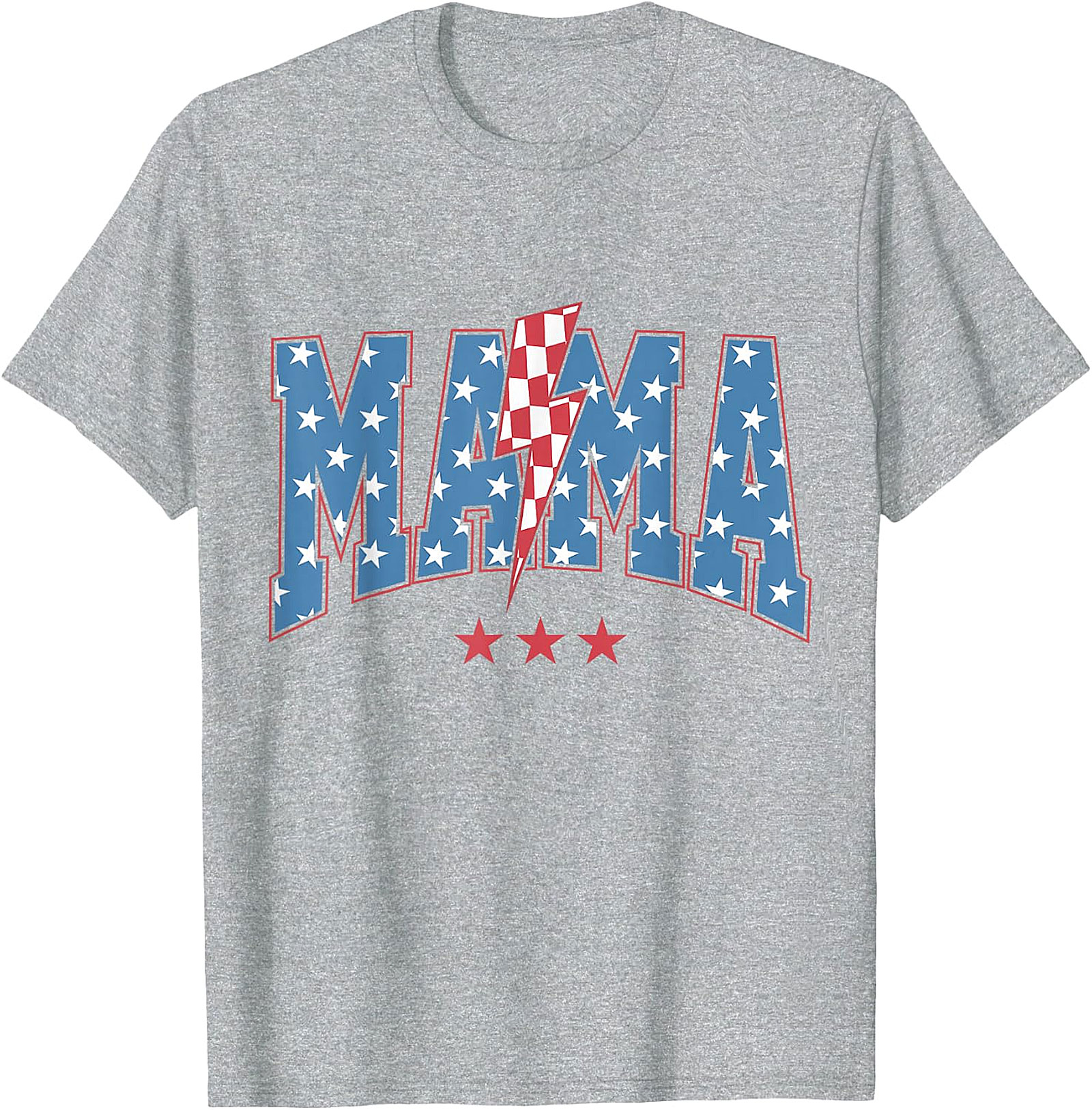 Patriotic Mama Lightning Bolt T-Shirt | Red Graphic Tee for Moms