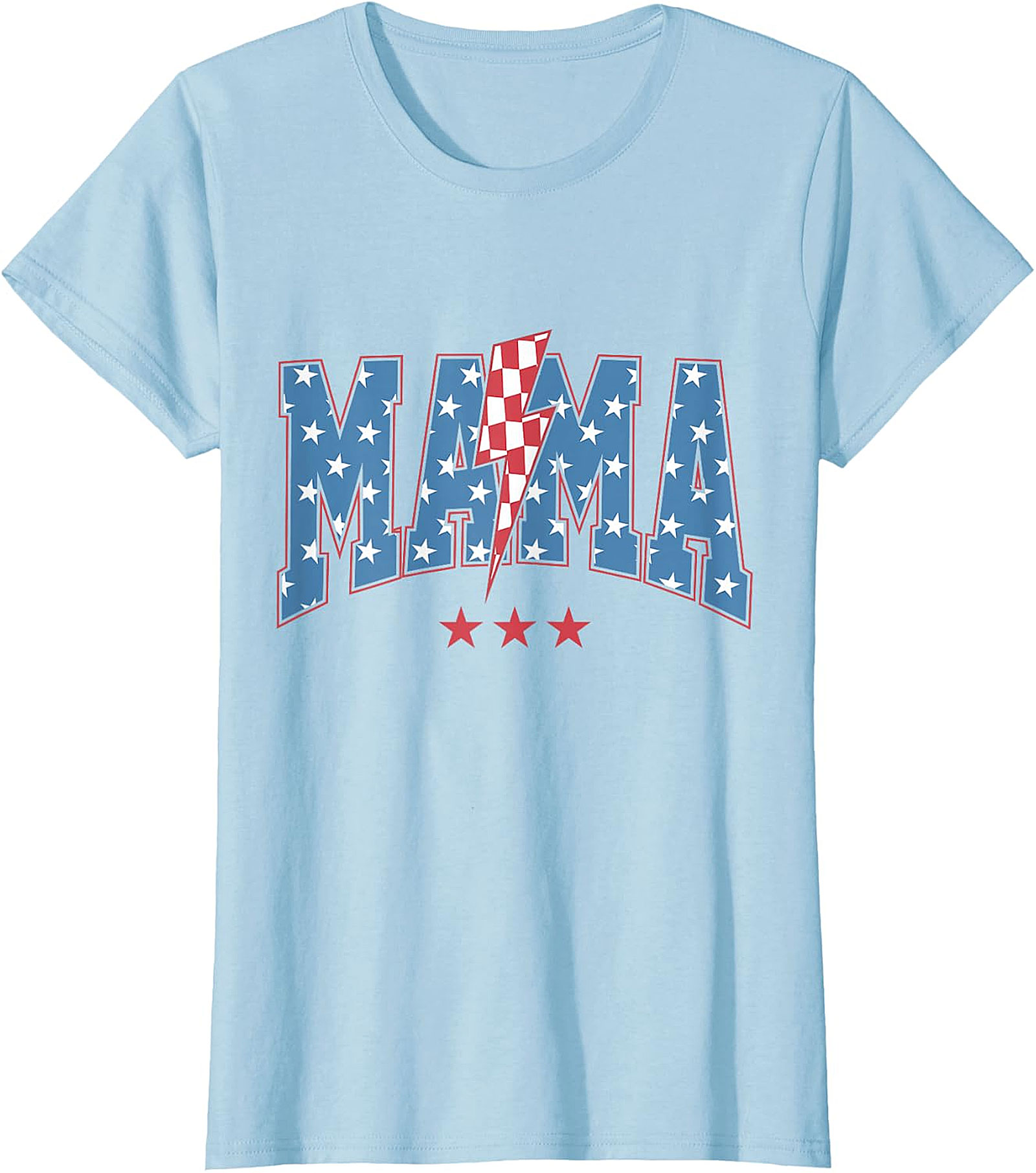 Patriotic Mama Lightning Bolt T-Shirt | Red Graphic Tee for Moms