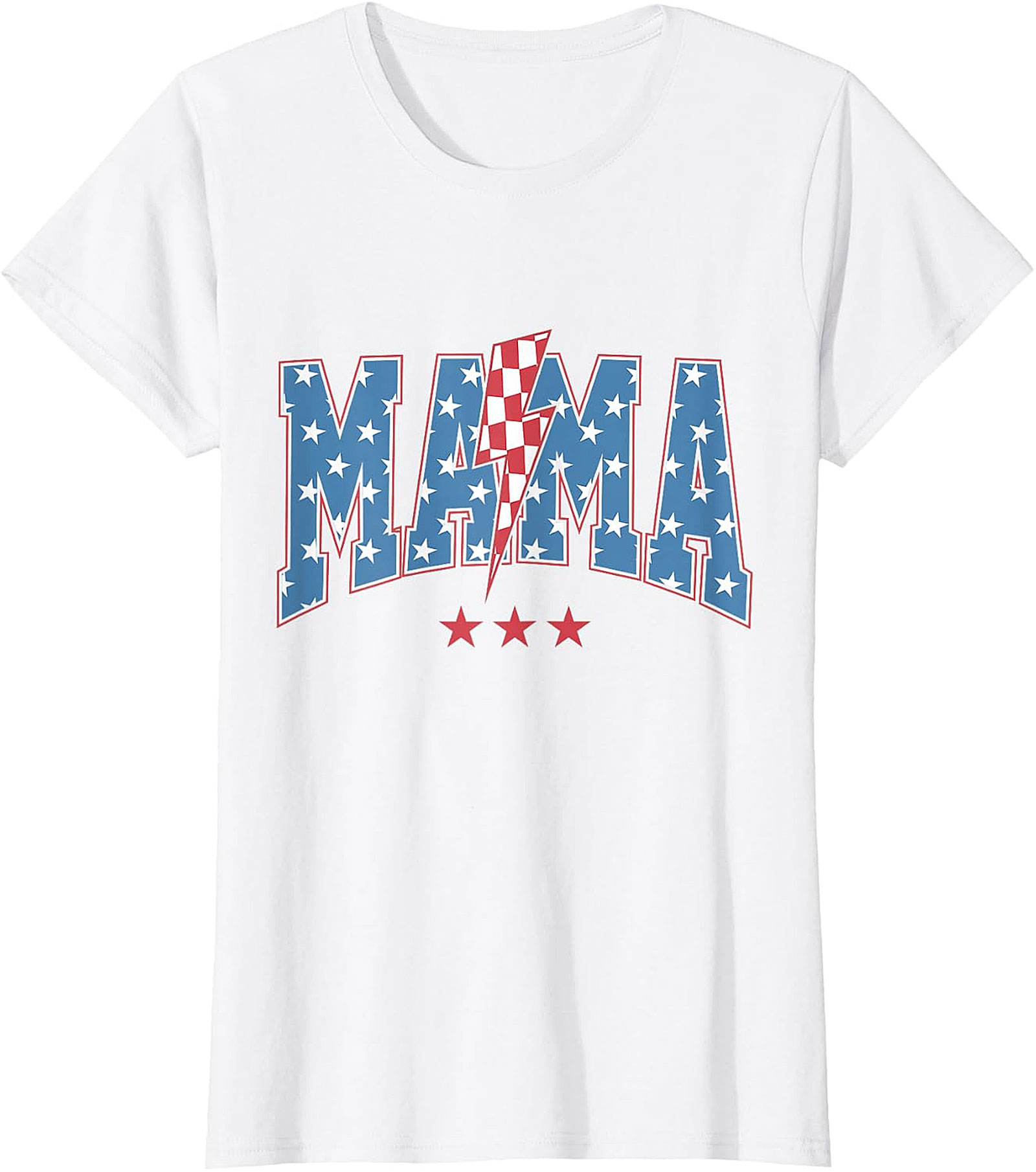 Patriotic Mama Lightning Bolt T-Shirt | Red Graphic Tee for Moms