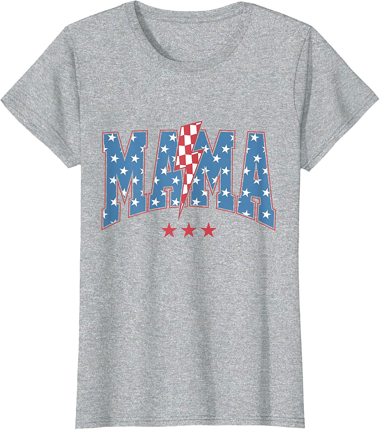 Patriotic Mama Lightning Bolt T-Shirt | Red Graphic Tee for Moms