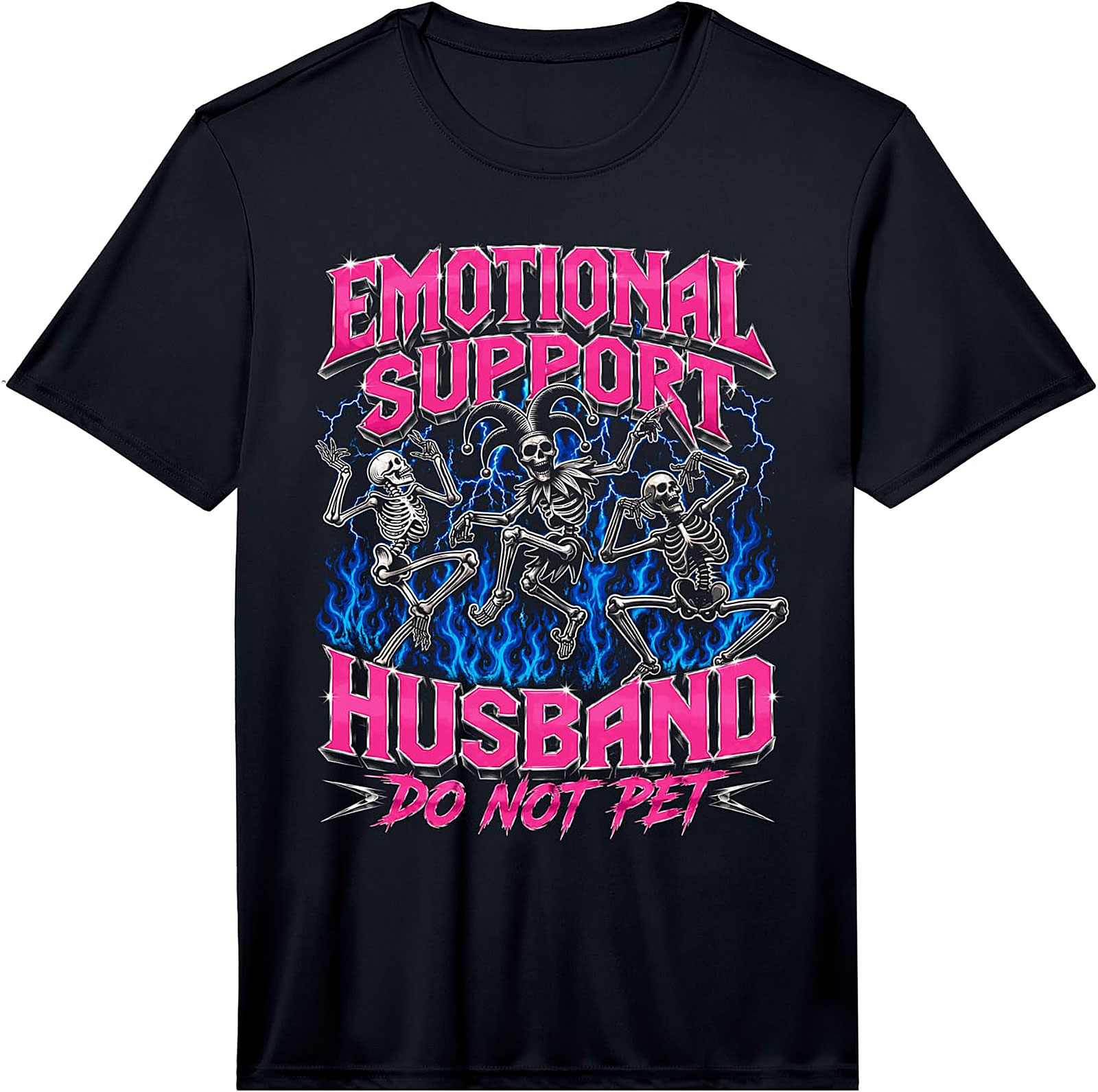 Funny Emotional Support Husband Skeleton T-Shirt