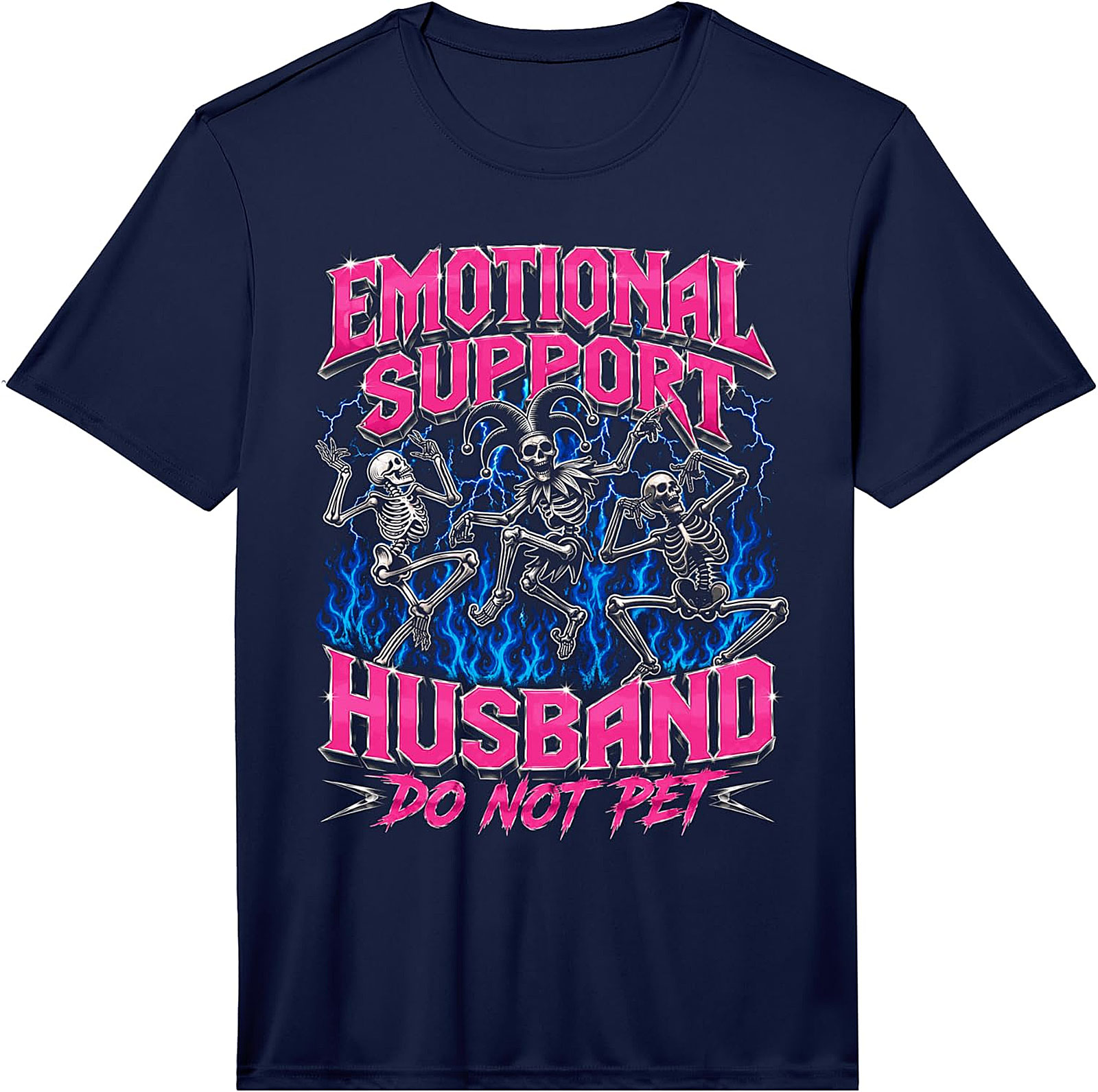 Funny Emotional Support Husband Skeleton T-Shirt
