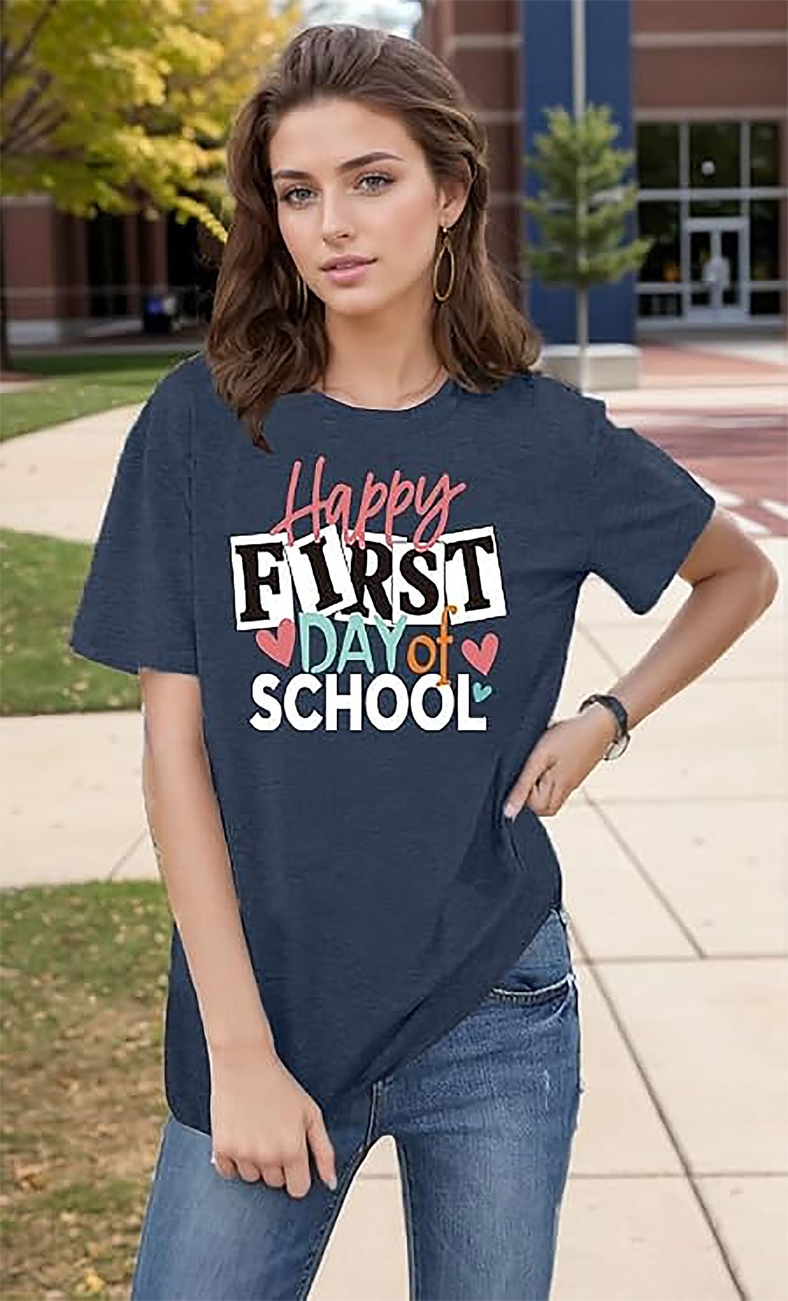 Happy First Day of School Teacher Tee - Back to School Shirt