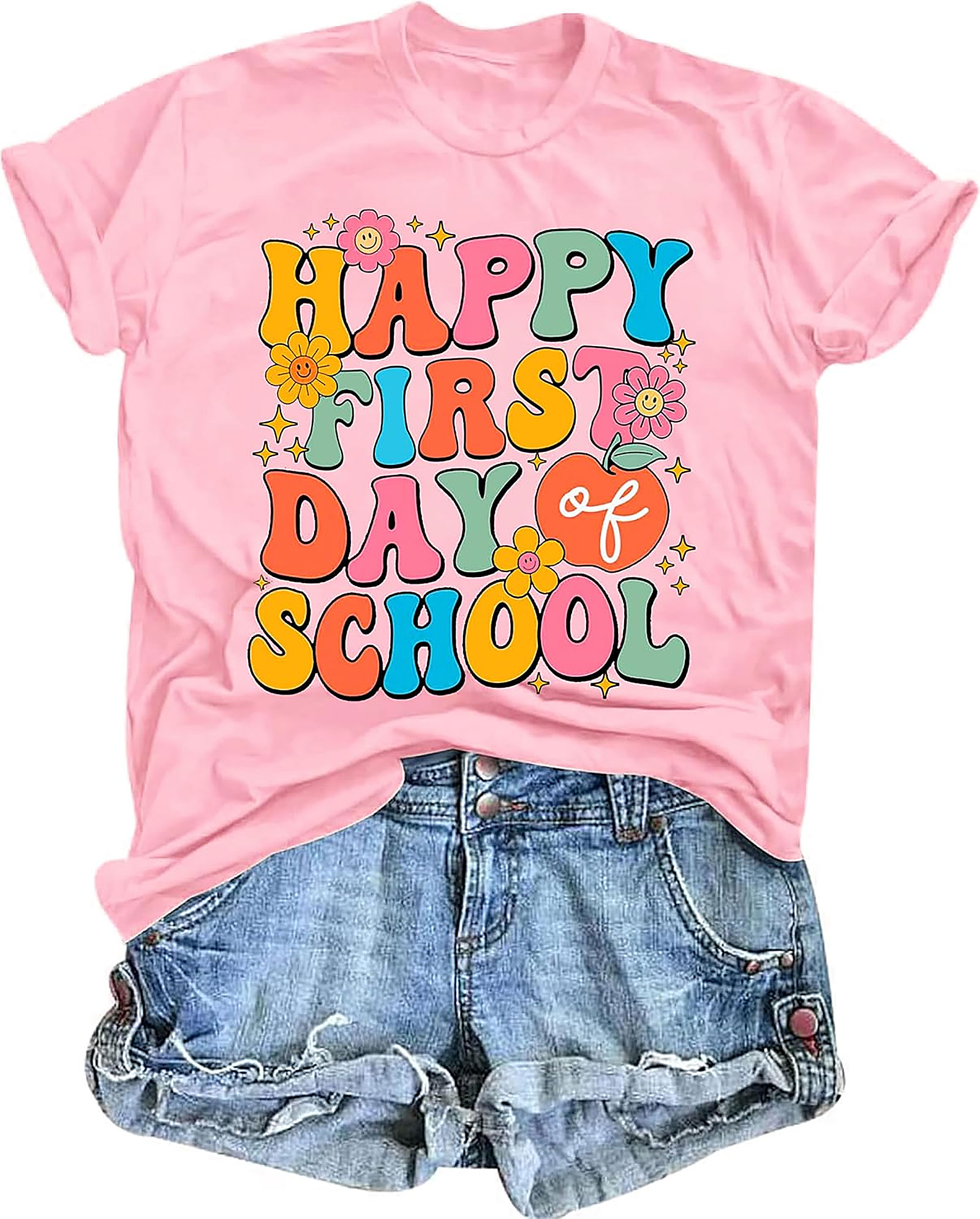 Happy First Day School Shirt | Teacher Graphic Tee | Retro Fun