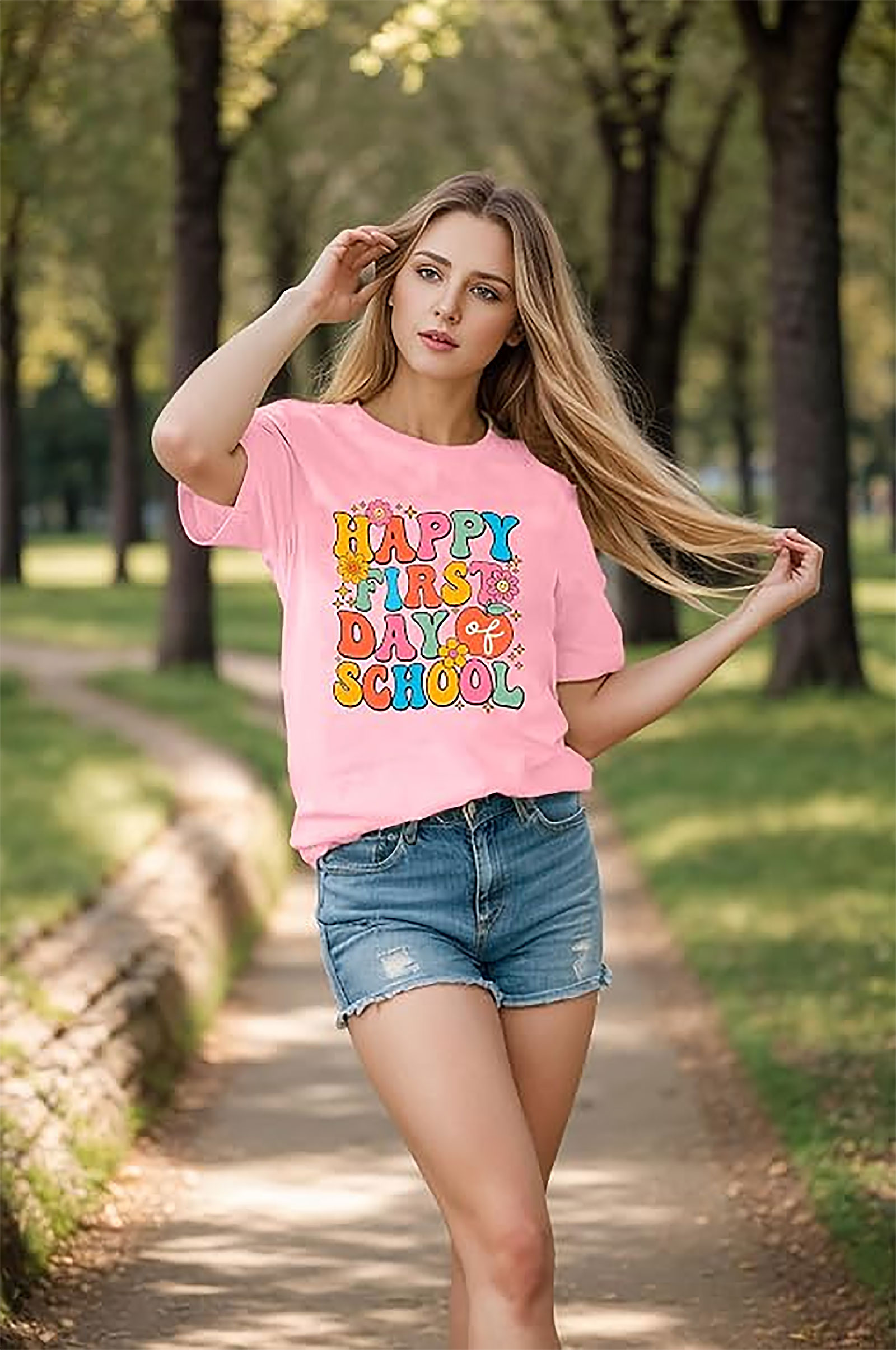 Happy First Day School Shirt | Teacher Graphic Tee | Retro Fun