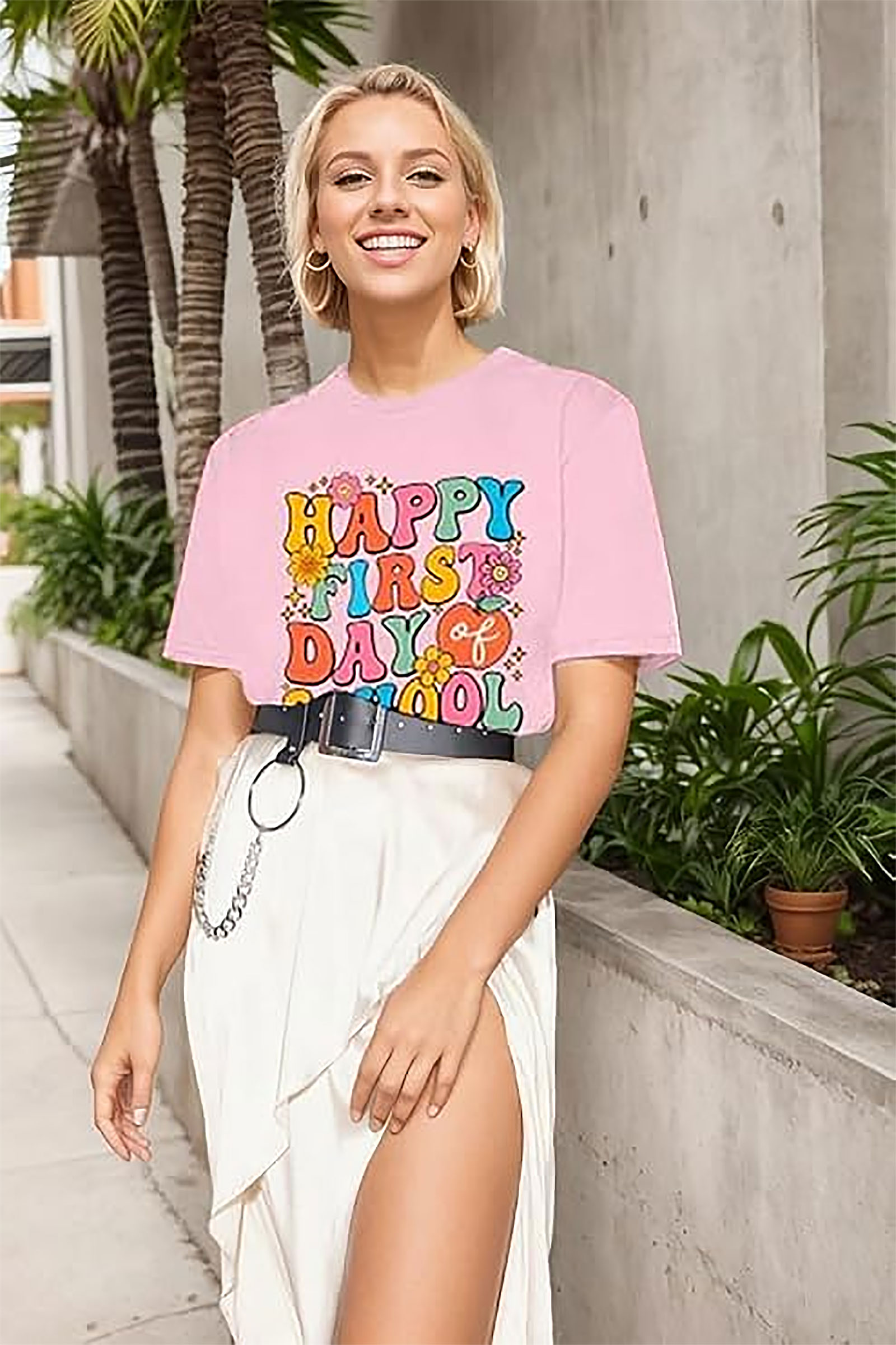Happy First Day School Shirt | Teacher Graphic Tee | Retro Fun